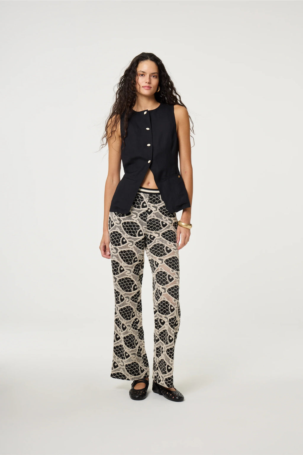 Model wearing Fabienne Chapot Mercy Top Black by Fabienne Chapot, shop Fabienne Chapot at Dotique