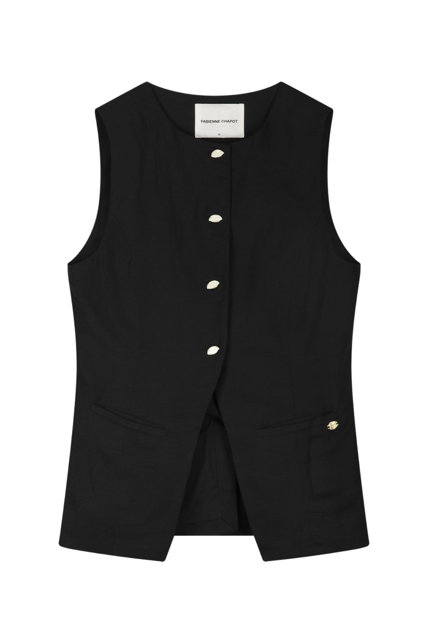 Fabienne Chapot Mercy Top Black sleeveless vest by Fabienne Chapot, shop Fabienne Chapot at Dotique online.
