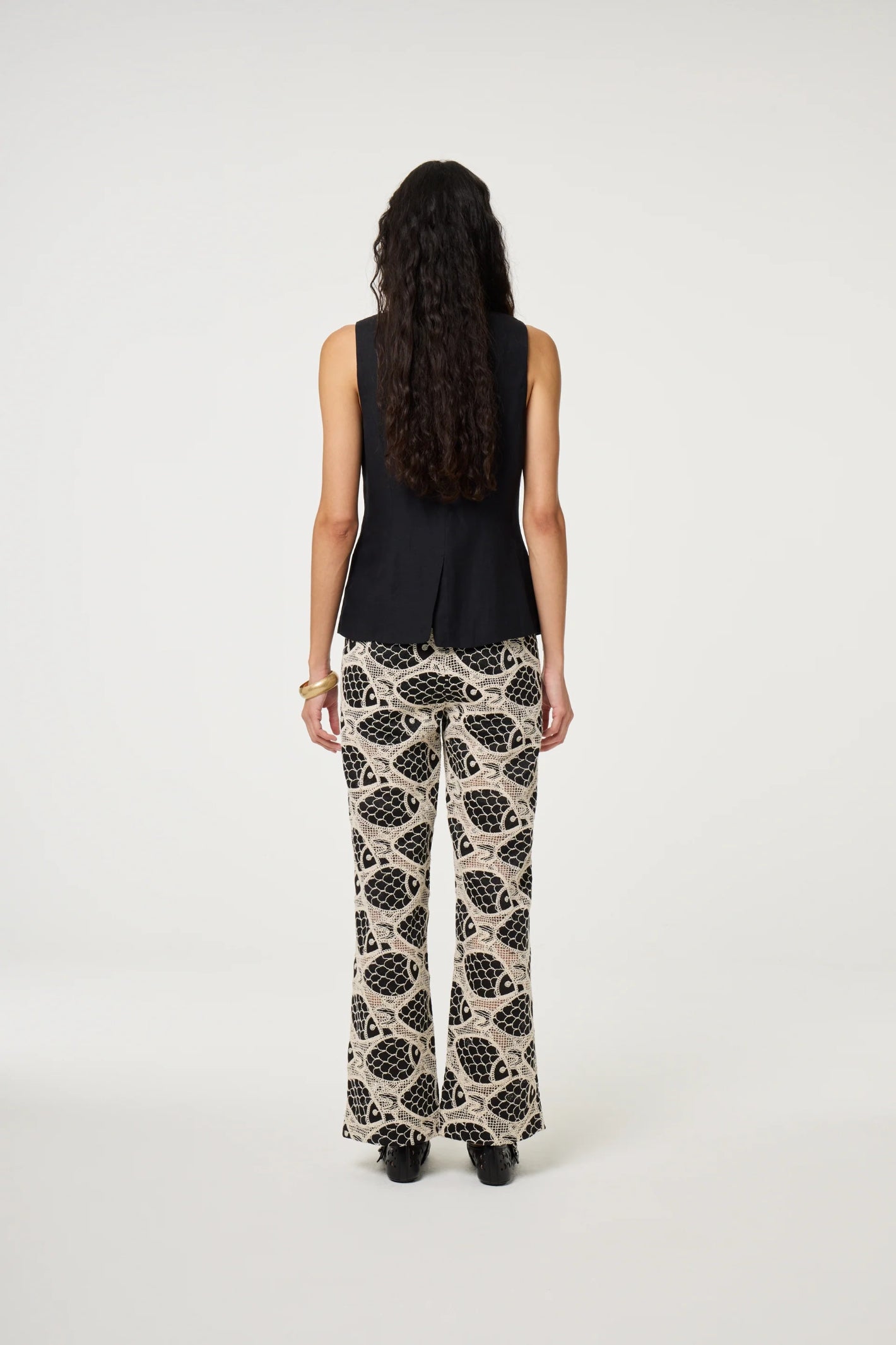 Back view of model wearing Fabienne Chapot Mercy Top Black by Fabienne Chapot, shop Fabienne Chapot at Dotique