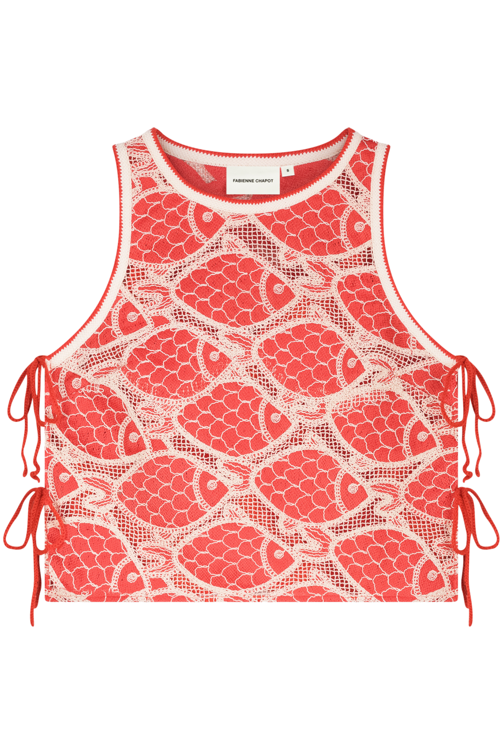 Fabienne Chapot Muca Top Tangerine Tango by Fabienne Chapot with fish pattern, shop the vendor at Dotique online.