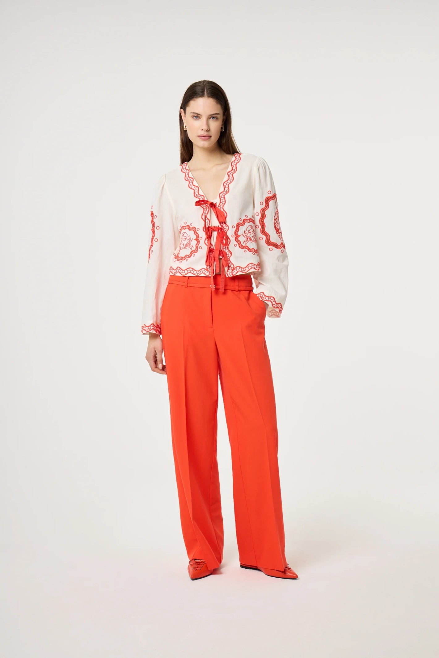 Fabienne Chapot Serviette Blouse Cosy White/Tangerine Tango by Fabienne Chapot shop Fabienne Chapot at Dotique