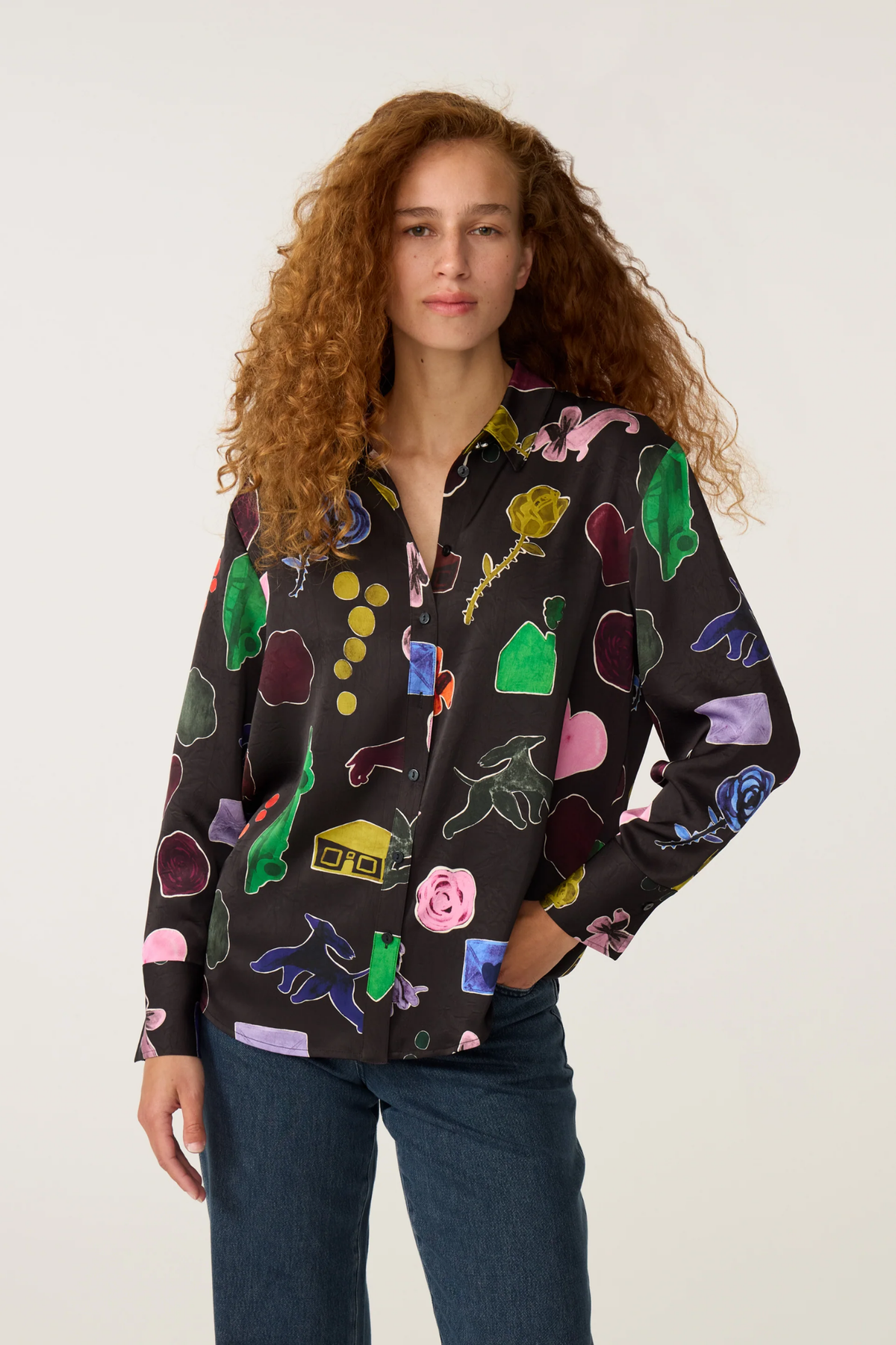 Fabienne Chapot Tony Blouse Love To Have October printed blouse on model Shop Fabienne Chapot at Dotique