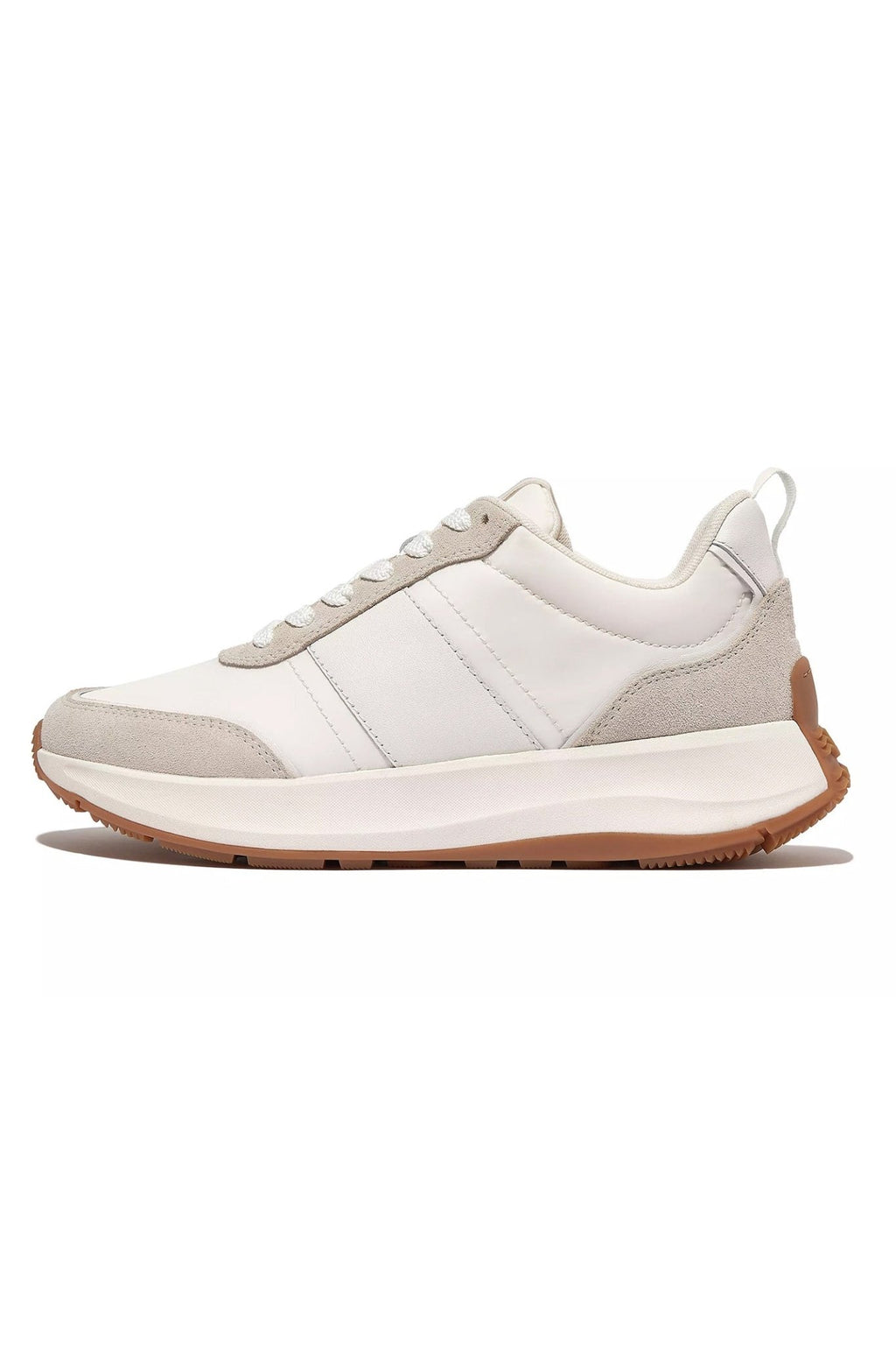 Fitflop F - Mode Flow Fabric/Suede/Leather Flatform Sneaker Urban White - Dotique