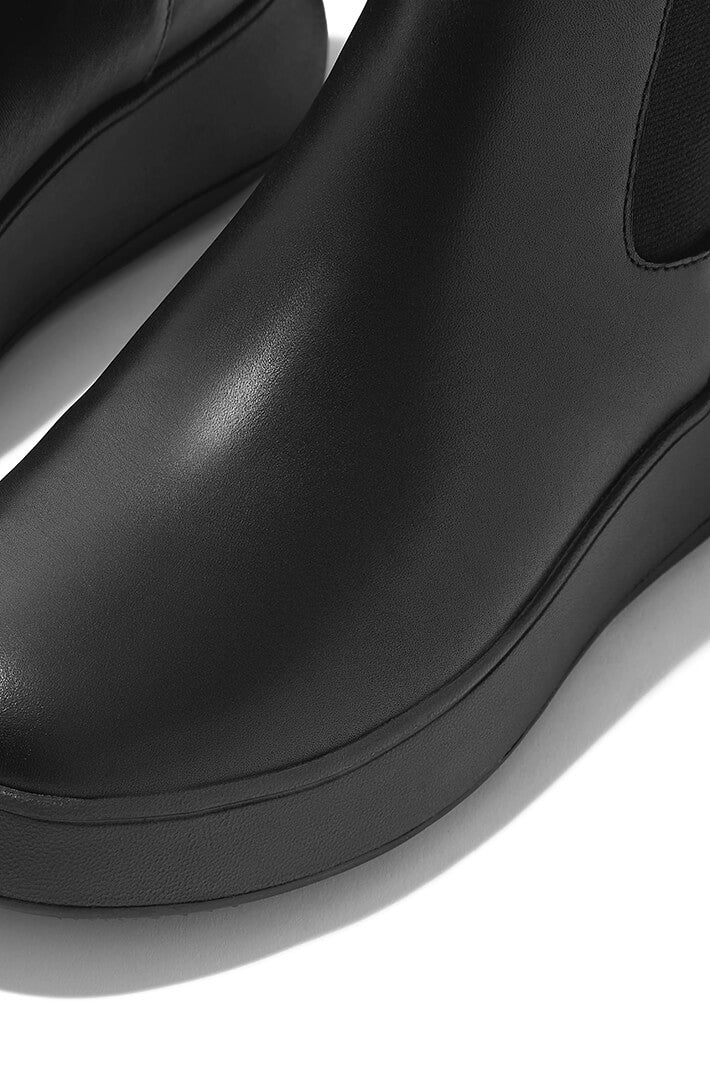 Fitflop F-Mode Leather Flatform Black Chelsea Boot - Dotique