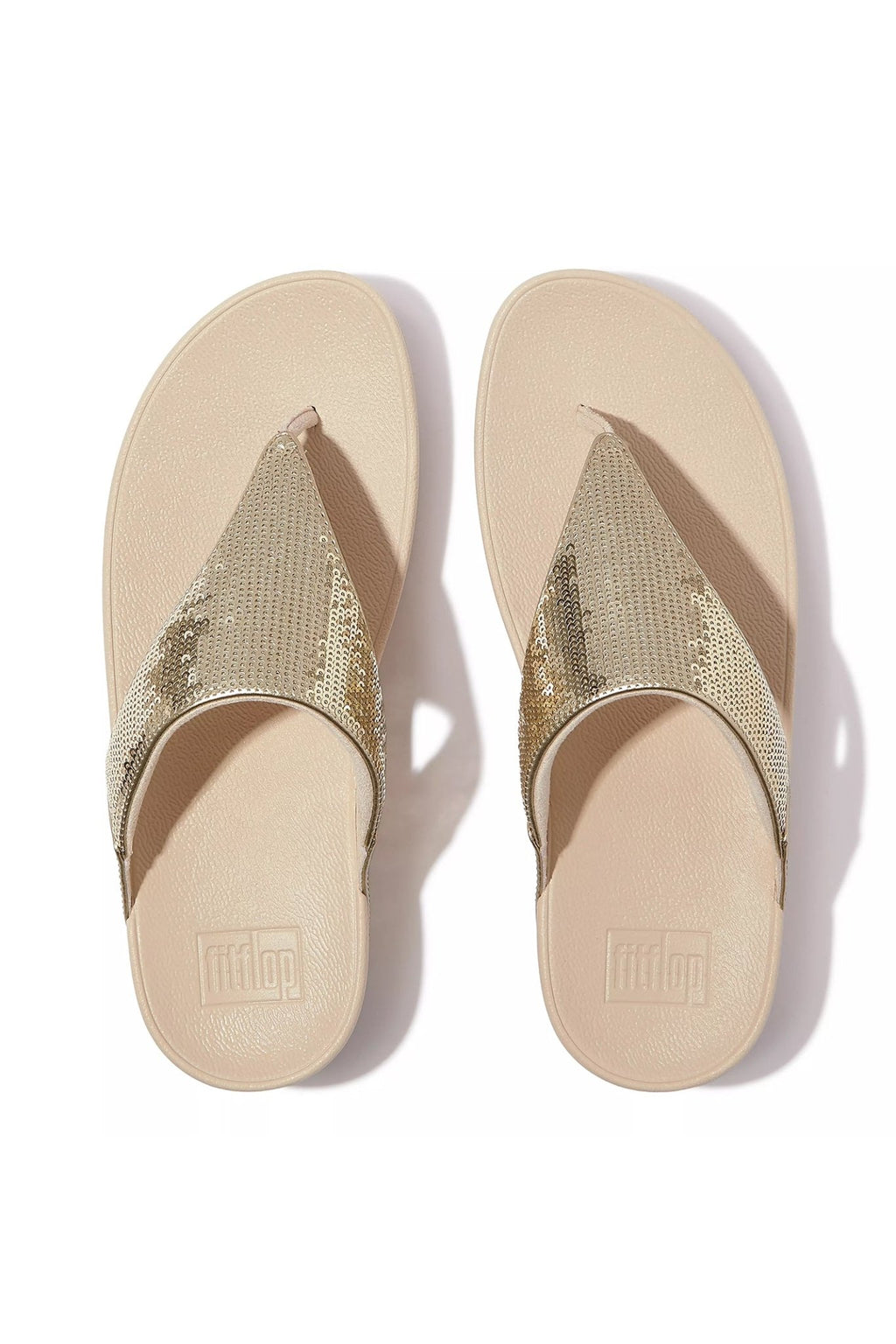 Fitflop LuLu Sequin Toe - Post Sandals Platino - Dotique