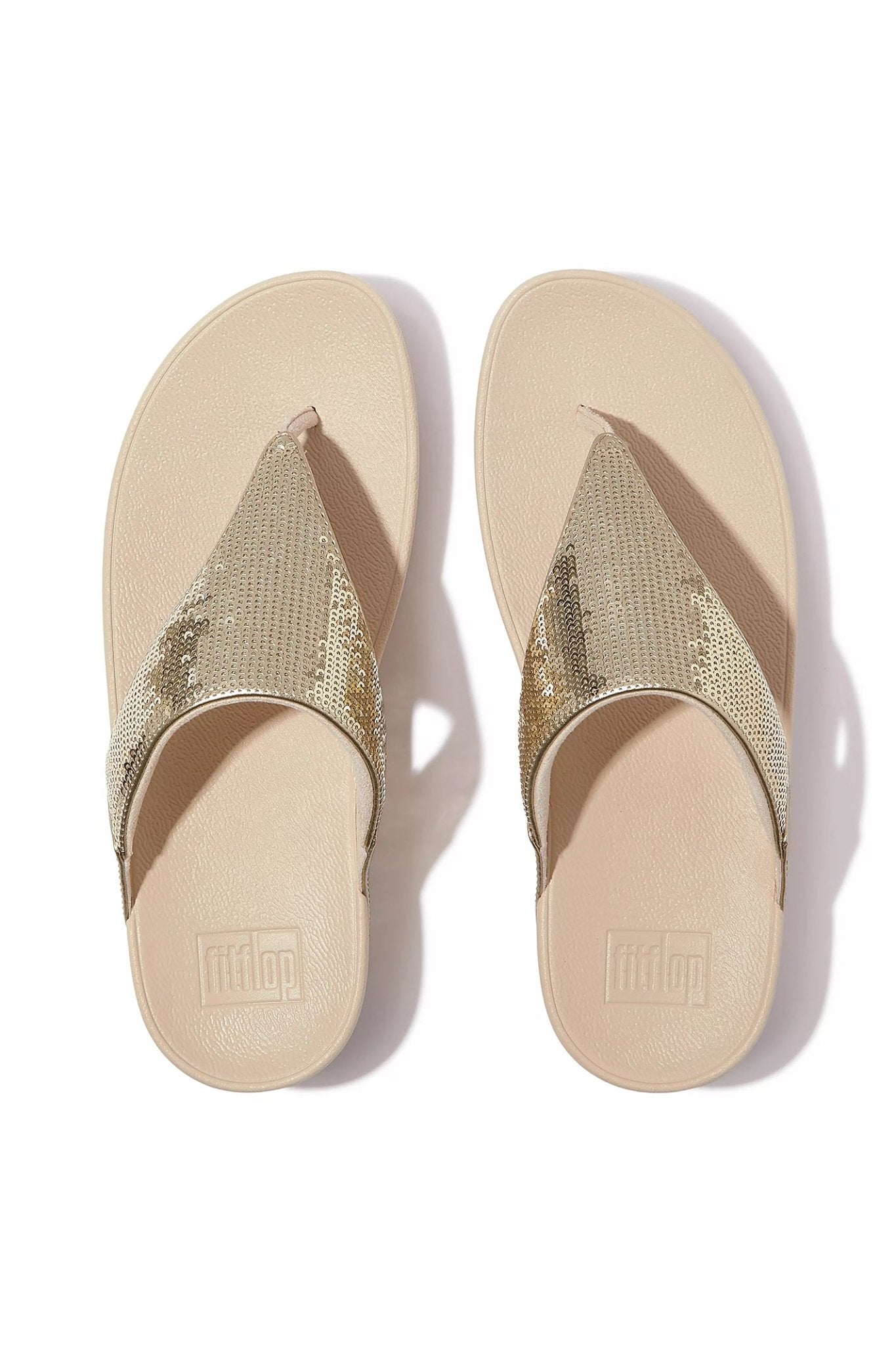 Fitflop LuLu Sequin Toe - Post Sandals Platino - Dotique