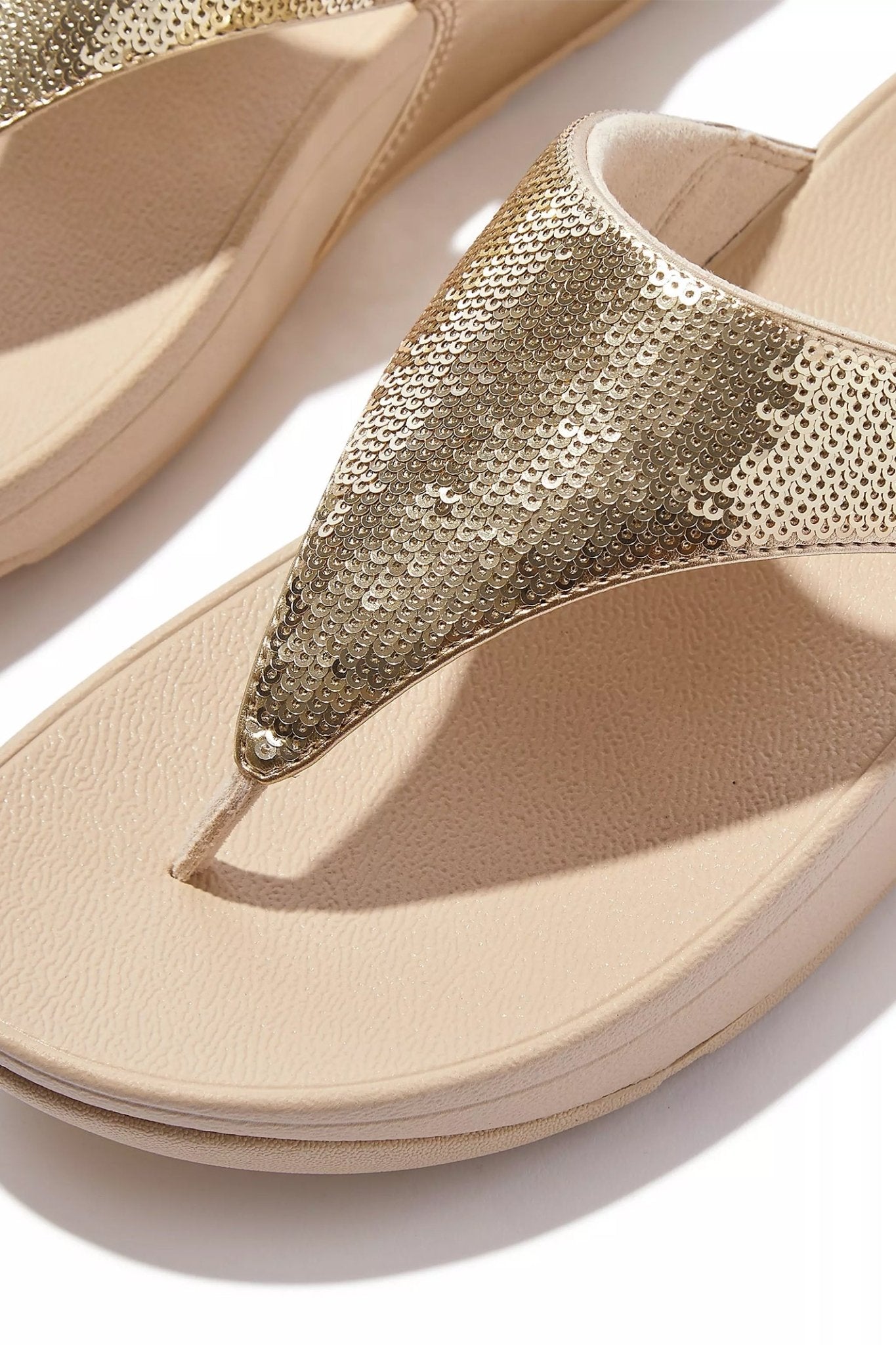 Fitflop LuLu Sequin Toe - Post Sandals Platino - Dotique