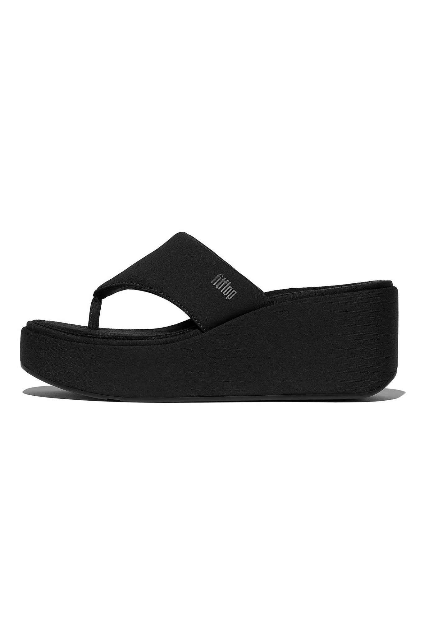 Fitflop Platfforms Wedge Toe - Post Sandals All Black - Dotique