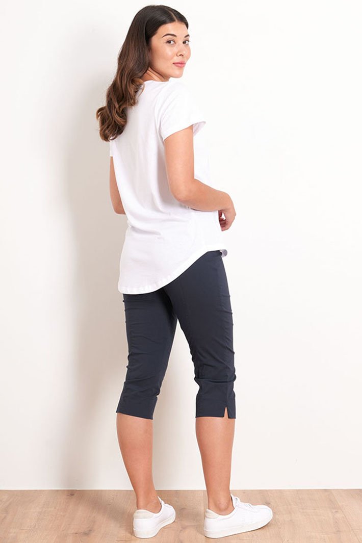 Foil 6971 Trapeze Navy Cropped Trousers - Dotique