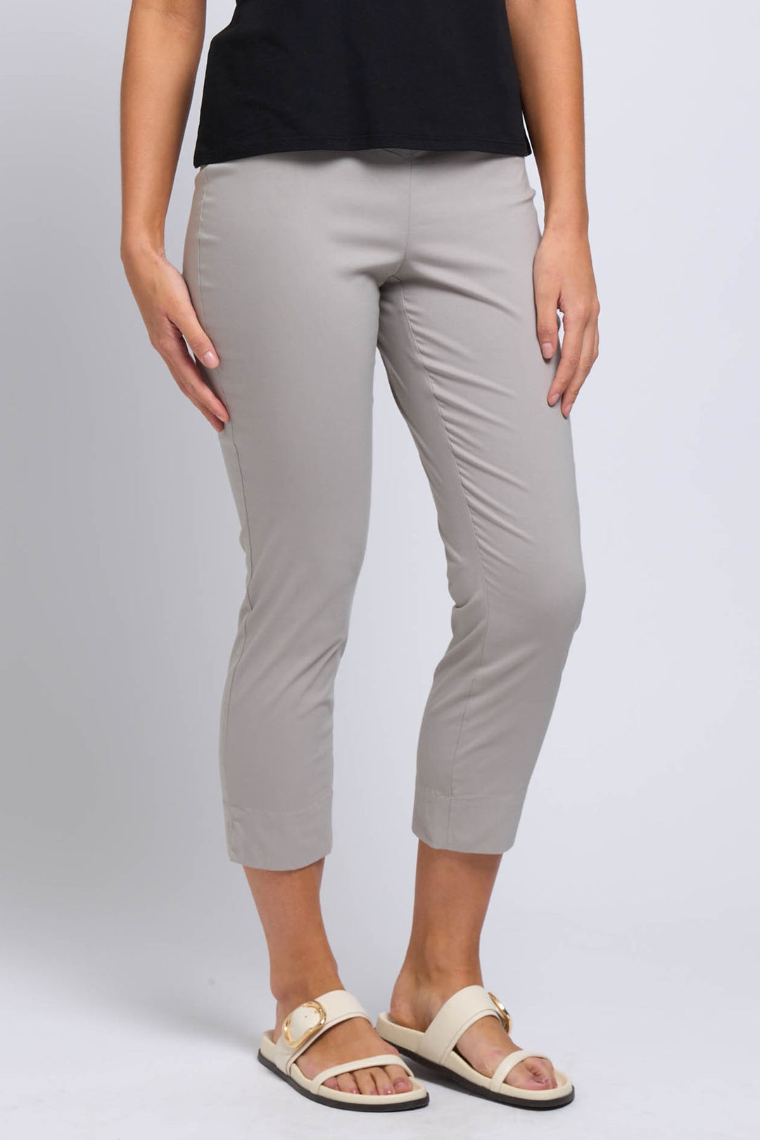 Foil FO4901 Fuss Free Capri Trouser Light Khaki - Dotique