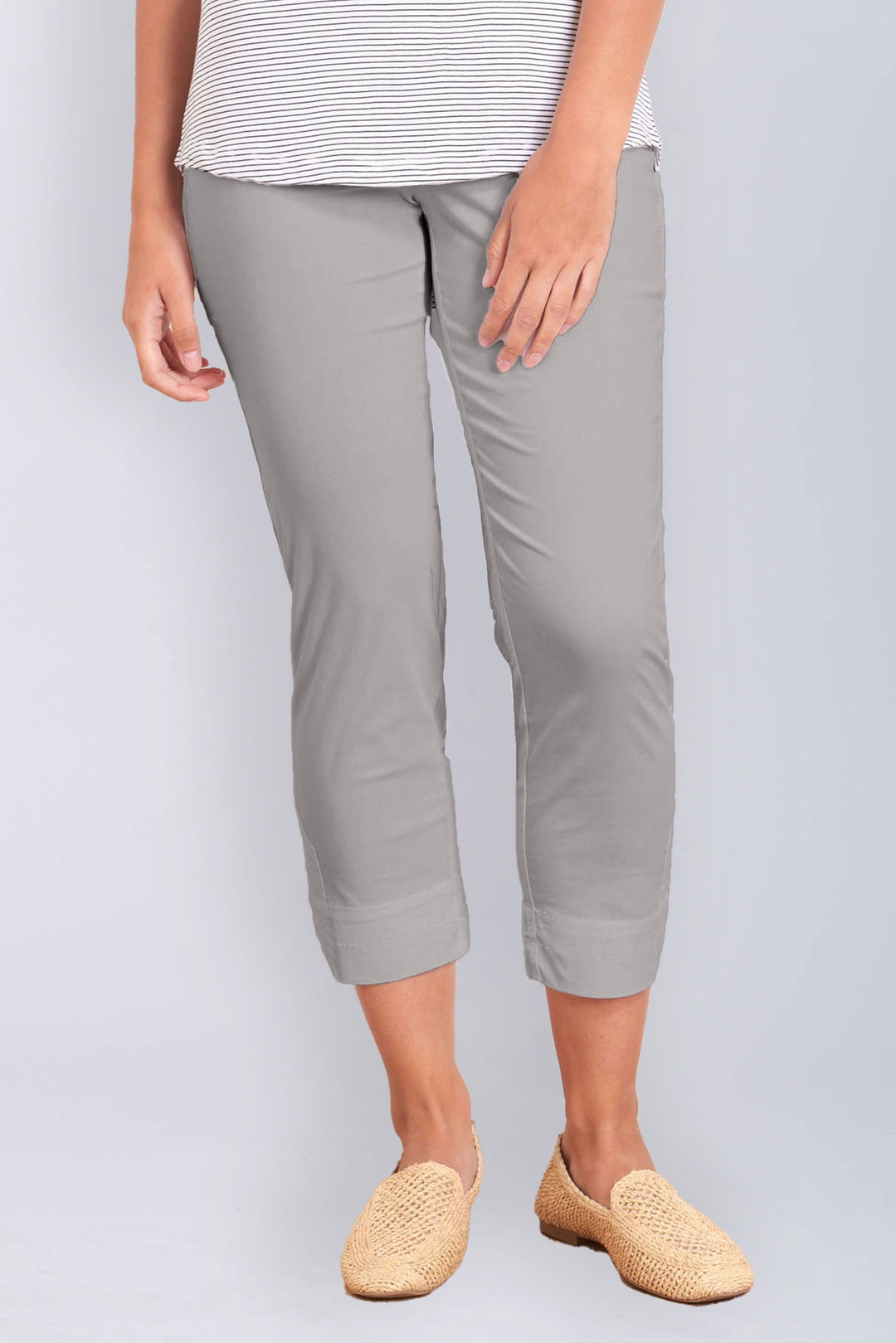 Foil FO6968 Light Khaki Signature 7/8 Crop Trousers - Dotique