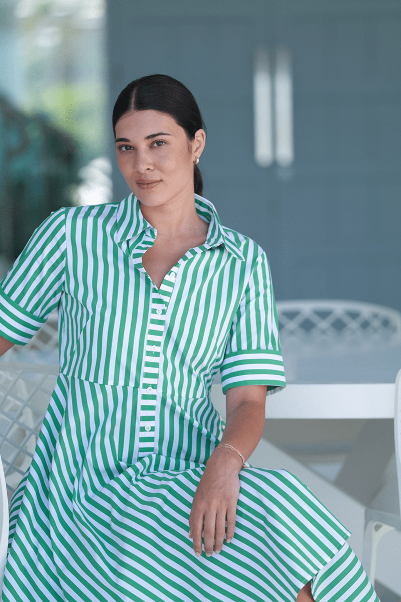 Foil FO7875 Award Winning Dress Green Stripe - Dotique