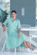 Foil FO7875 Award Winning Dress Green Stripe - Dotique