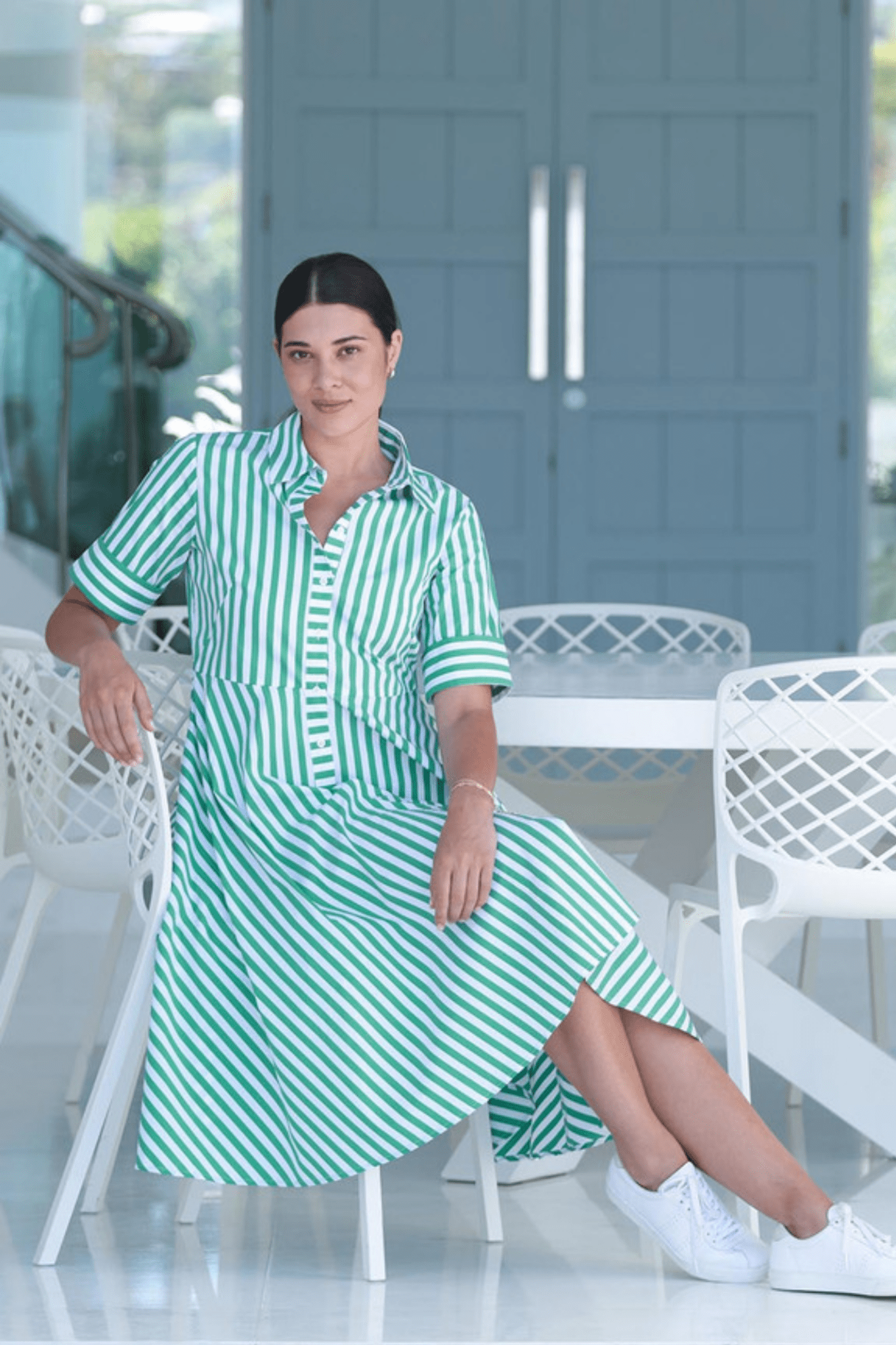 Foil FO7875 Award Winning Dress Green Stripe - Dotique