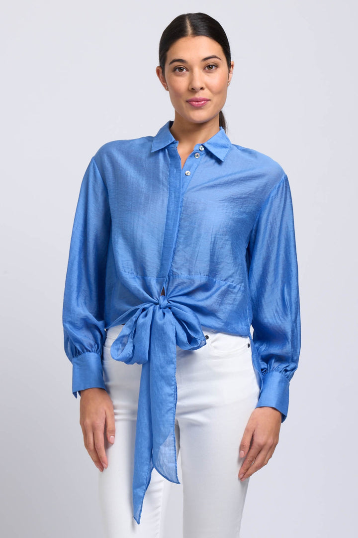 Foil FO7879 Knot To Be Missed Blouse Peri Blue - Dotique