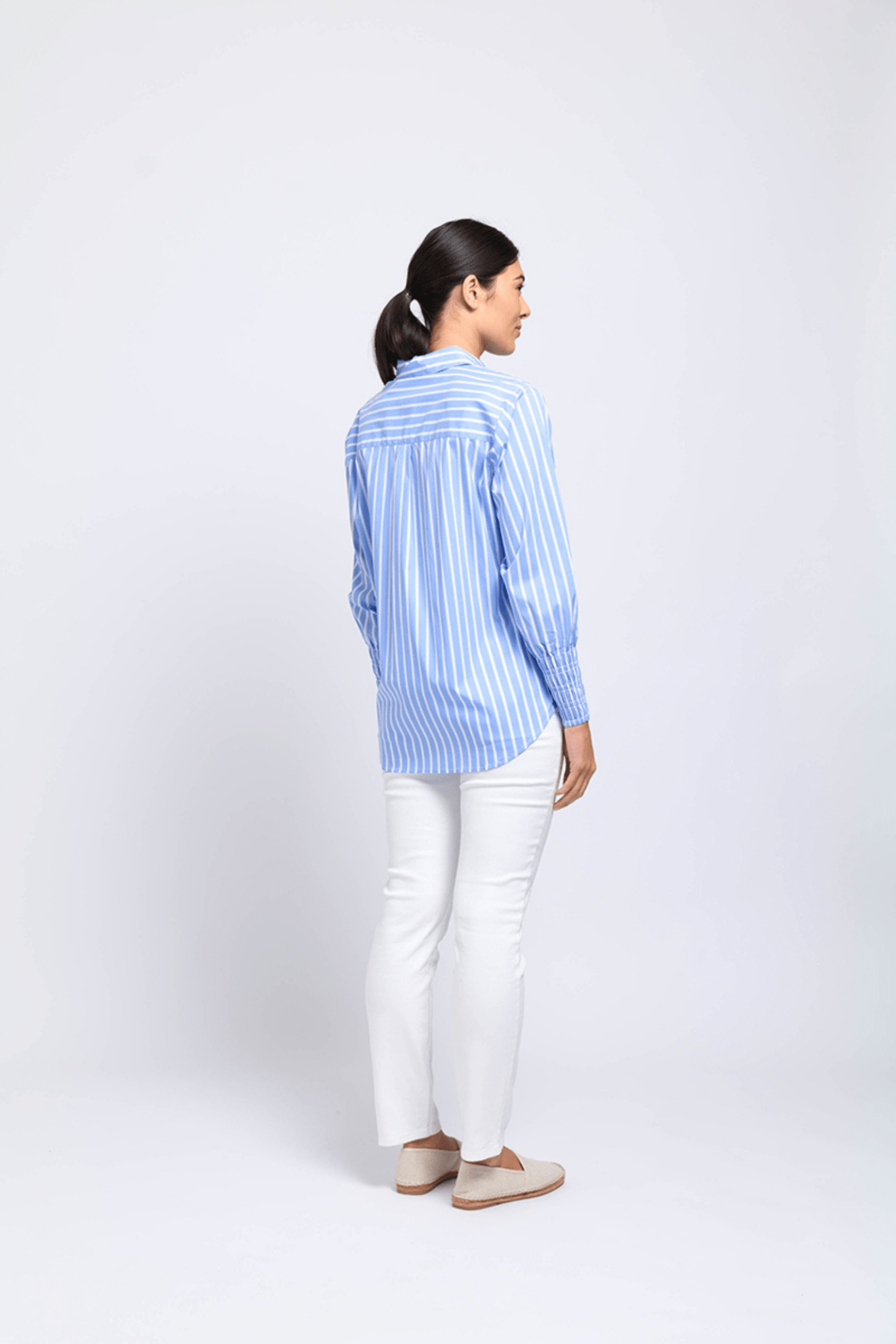 Foil FO7954 Off The Cuff Shirt Blue Stripe Cotton Shirt - Dotique