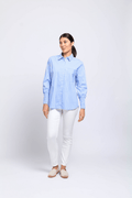 Foil FO7954 Off The Cuff Shirt Blue Stripe Cotton Shirt - Dotique
