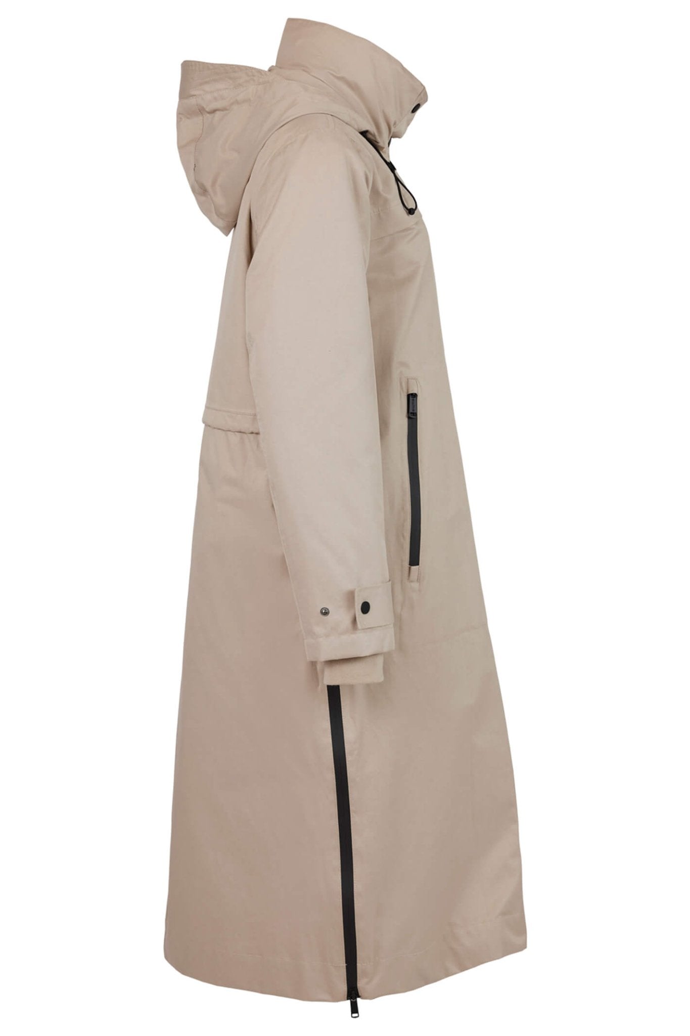 Frandsen 00760-00292-13 Beige High Neck Hooded Coat - Dotique Chesterfield