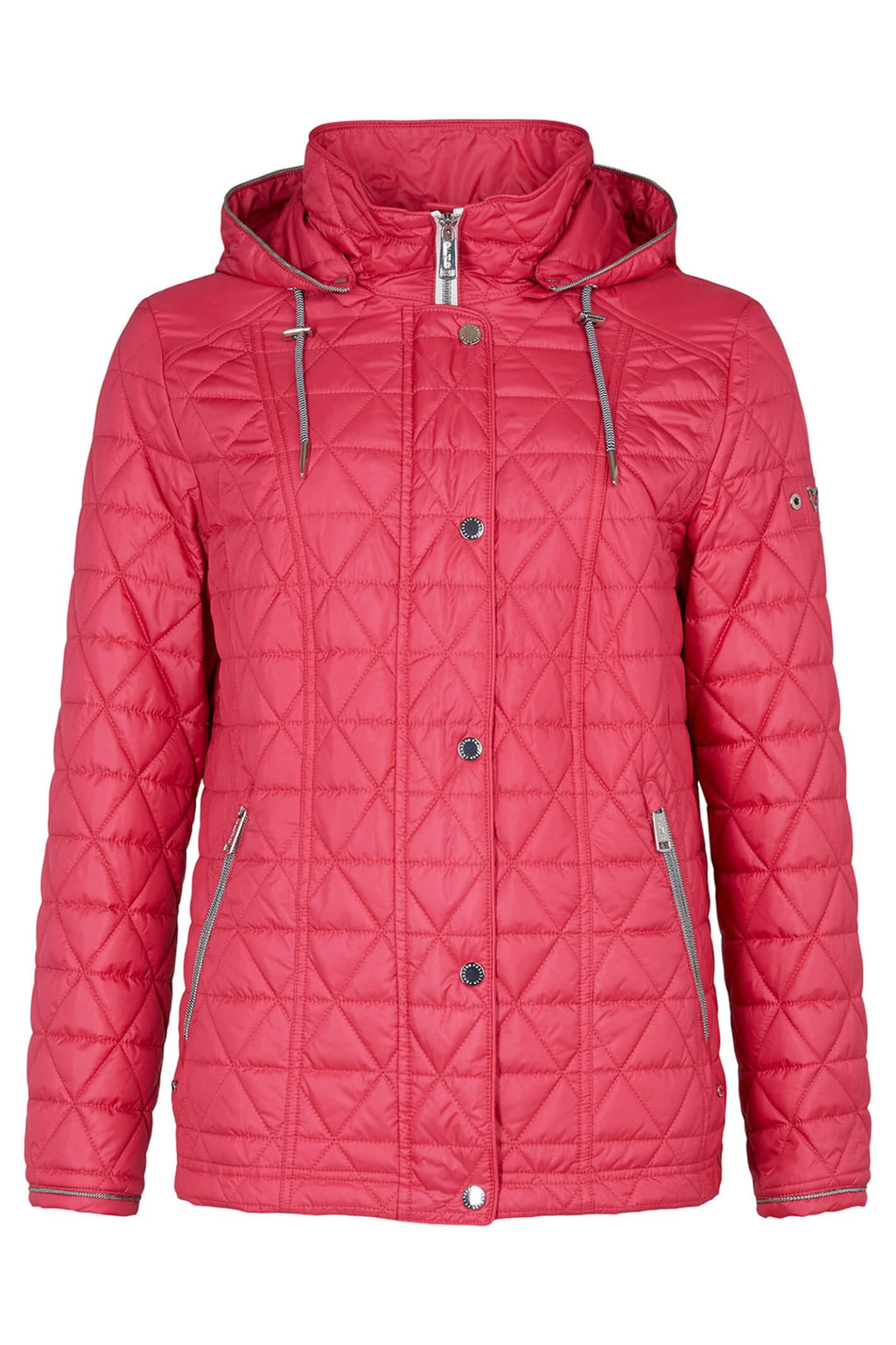Frandsen 435-321-43 Pink Quilted Hooded High Neck Jacket - Dotique