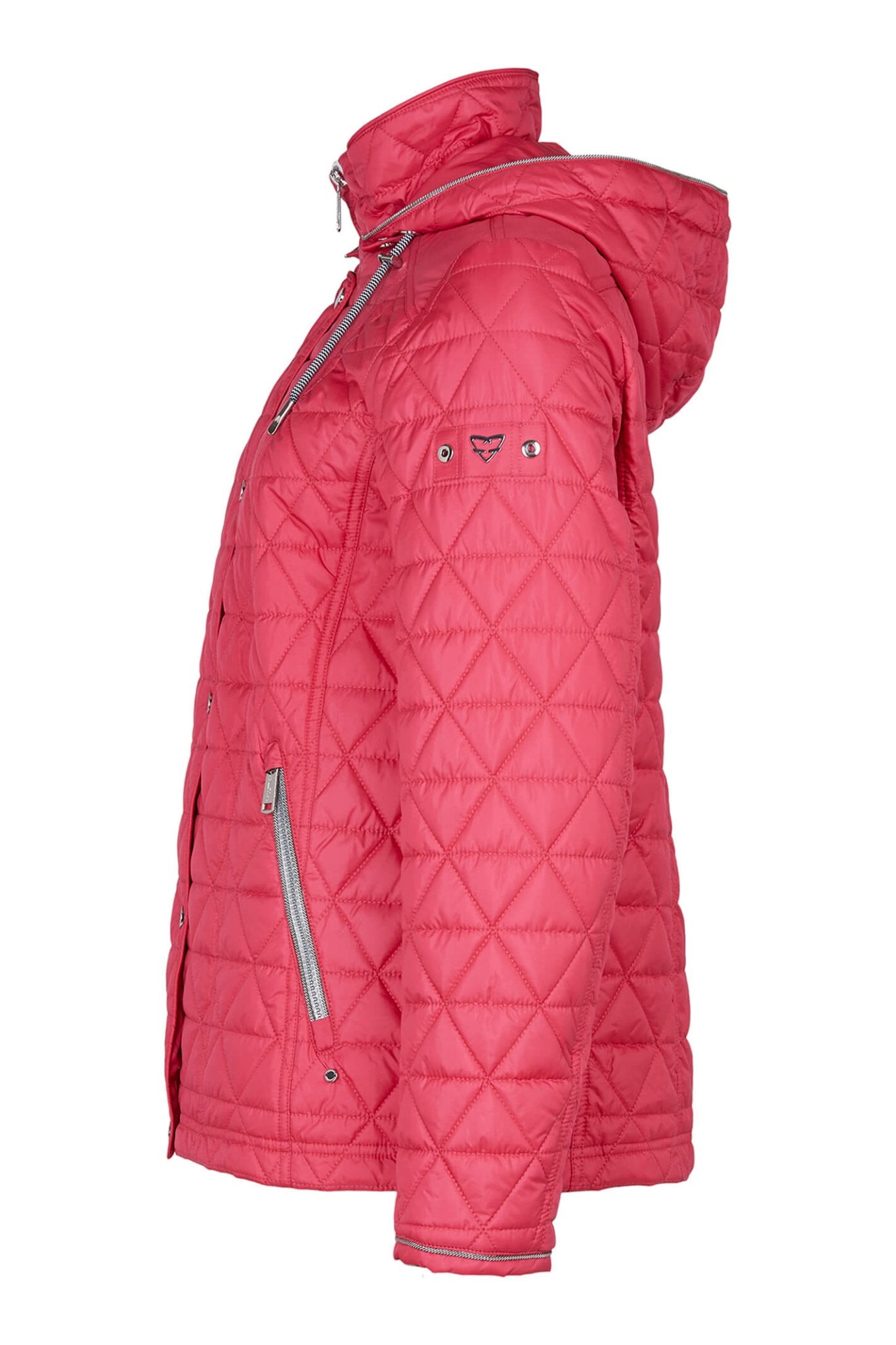 Frandsen 435-321-43 Pink Quilted Hooded High Neck Jacket - Dotique