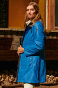 Frandsen 451-245-60 Blue High Neck Raincoat With Hood - Dotique