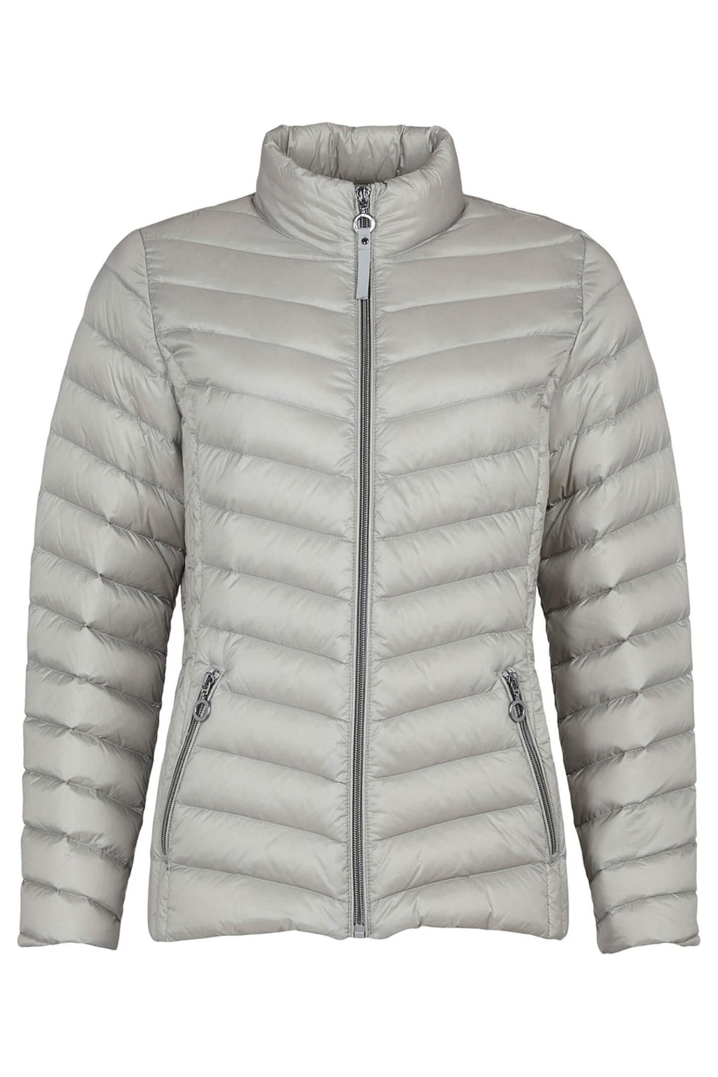 Frandsen 528-588-44 Silver Grey Padded Zip Front Jacket - Dotique