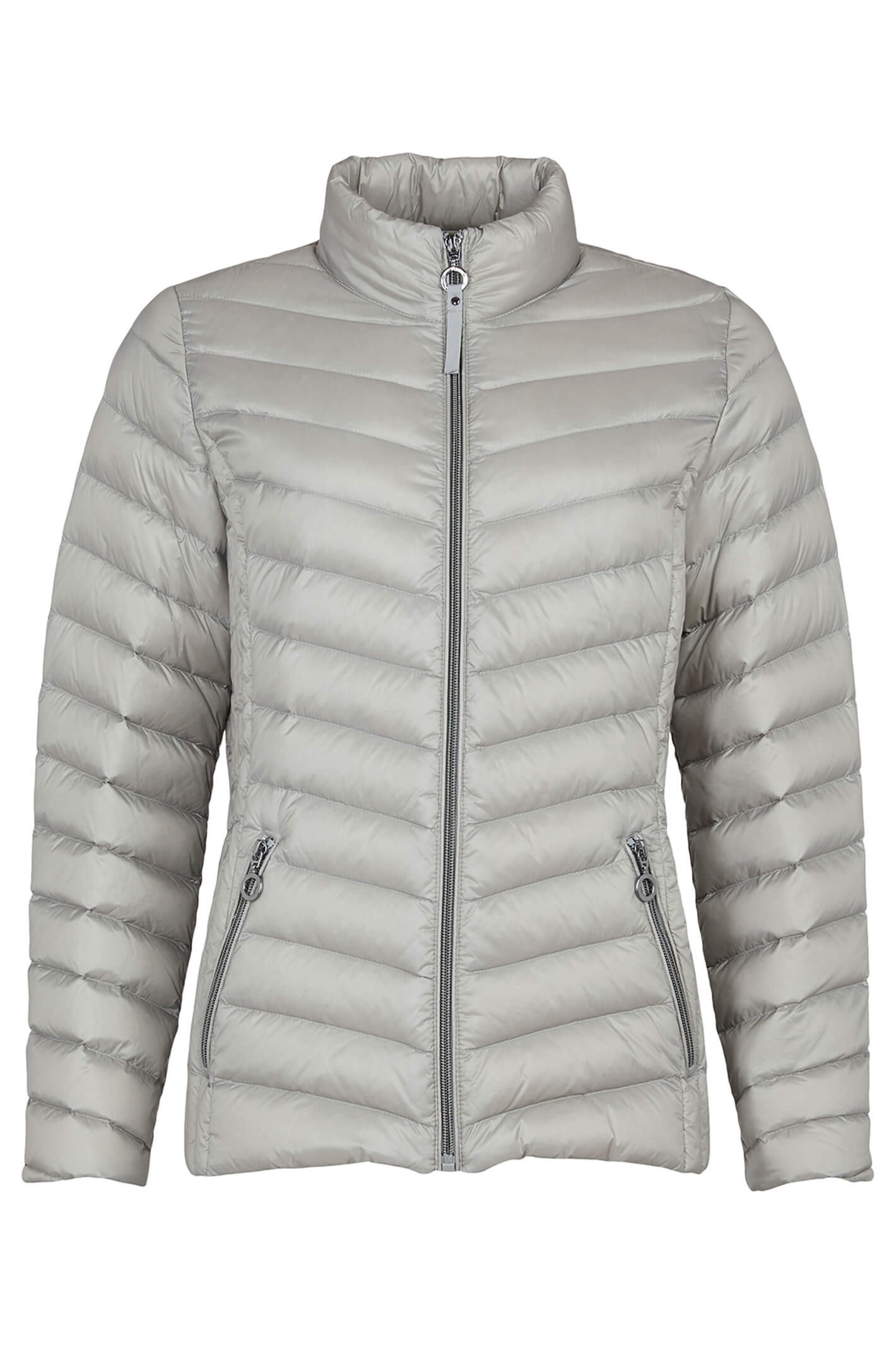 Frandsen 528-588-44 Silver Grey Padded Zip Front Jacket – Dotique