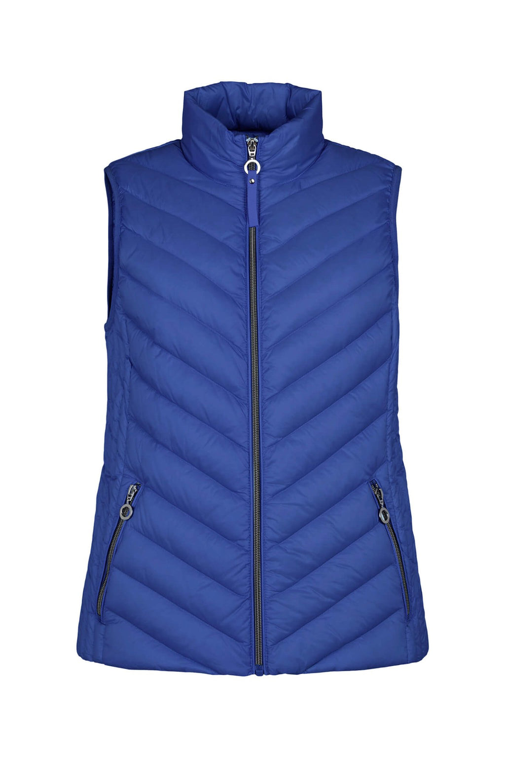 Frandsen 529-588-67 Royal Blue High Neck Padded Gilet - Dotique