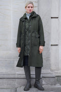 Frandsen 560-292-89 Green Two Piece Long Raincoat With Hood - Dotique