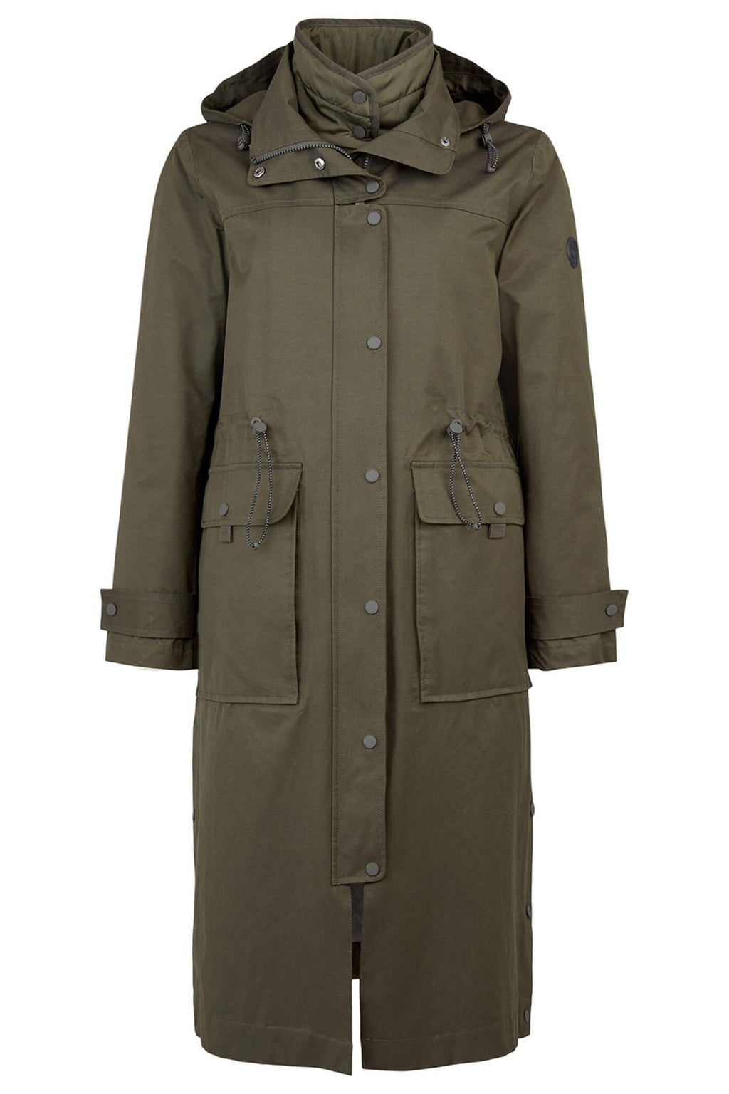 Frandsen 560-292-89 Green Two Piece Long Raincoat With Hood - Dotique