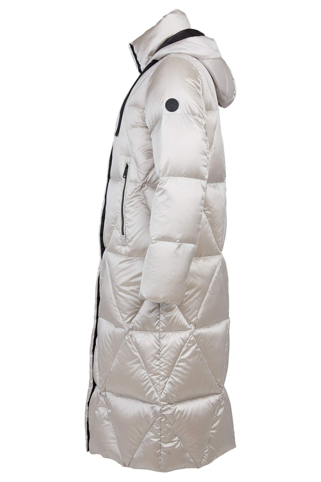 Frandsen 567-580-1190 Silver Grey Long Quilted Down Coat - Dotique