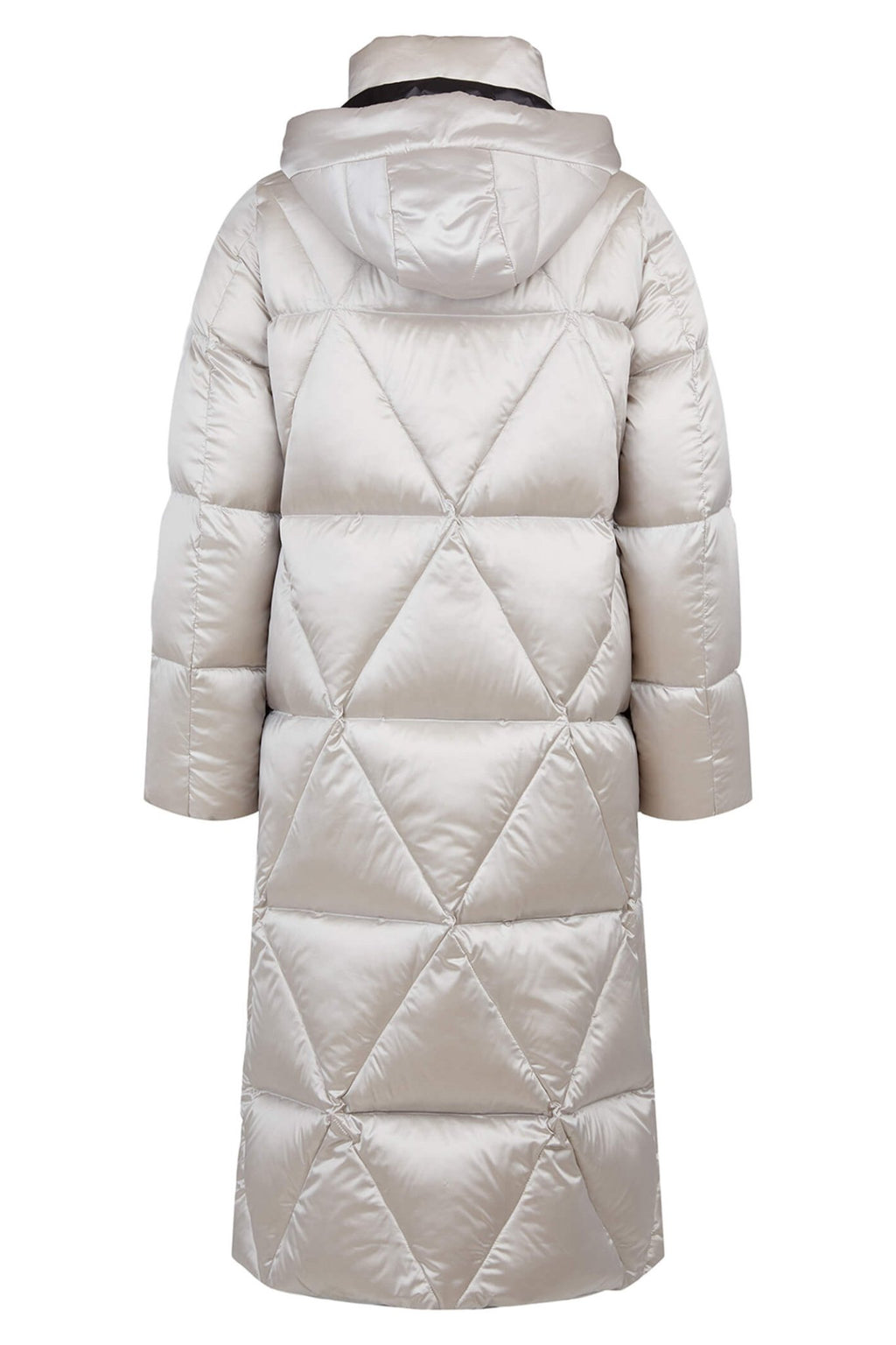 Frandsen 567-580-1190 Silver Grey Long Quilted Down Coat - Dotique
