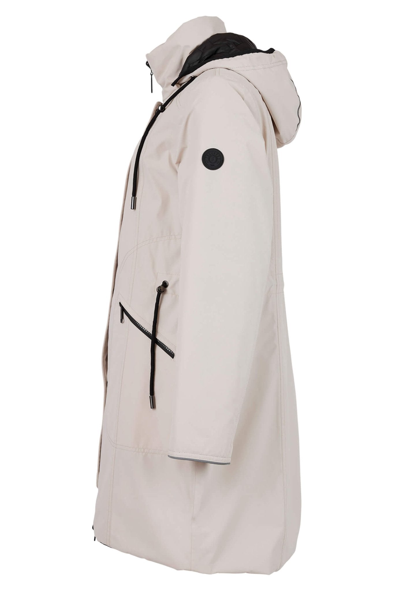 Frandsen 756-448-1190 Stone Black Reversible Quilted Rain Coat - Dotique