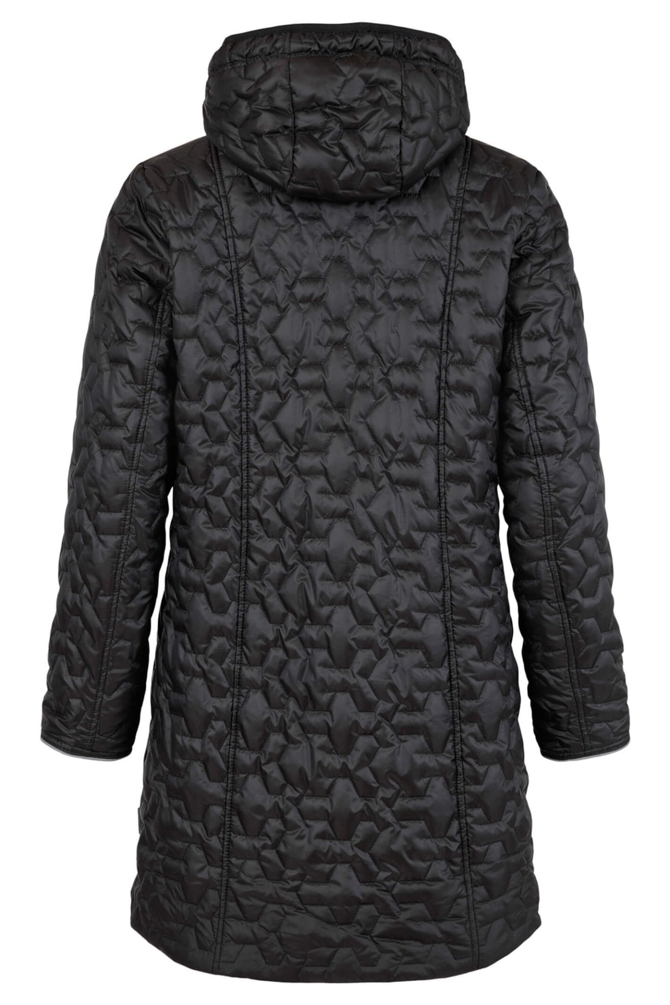 Frandsen 756-448-1190 Stone Black Reversible Quilted Rain Coat - Dotique