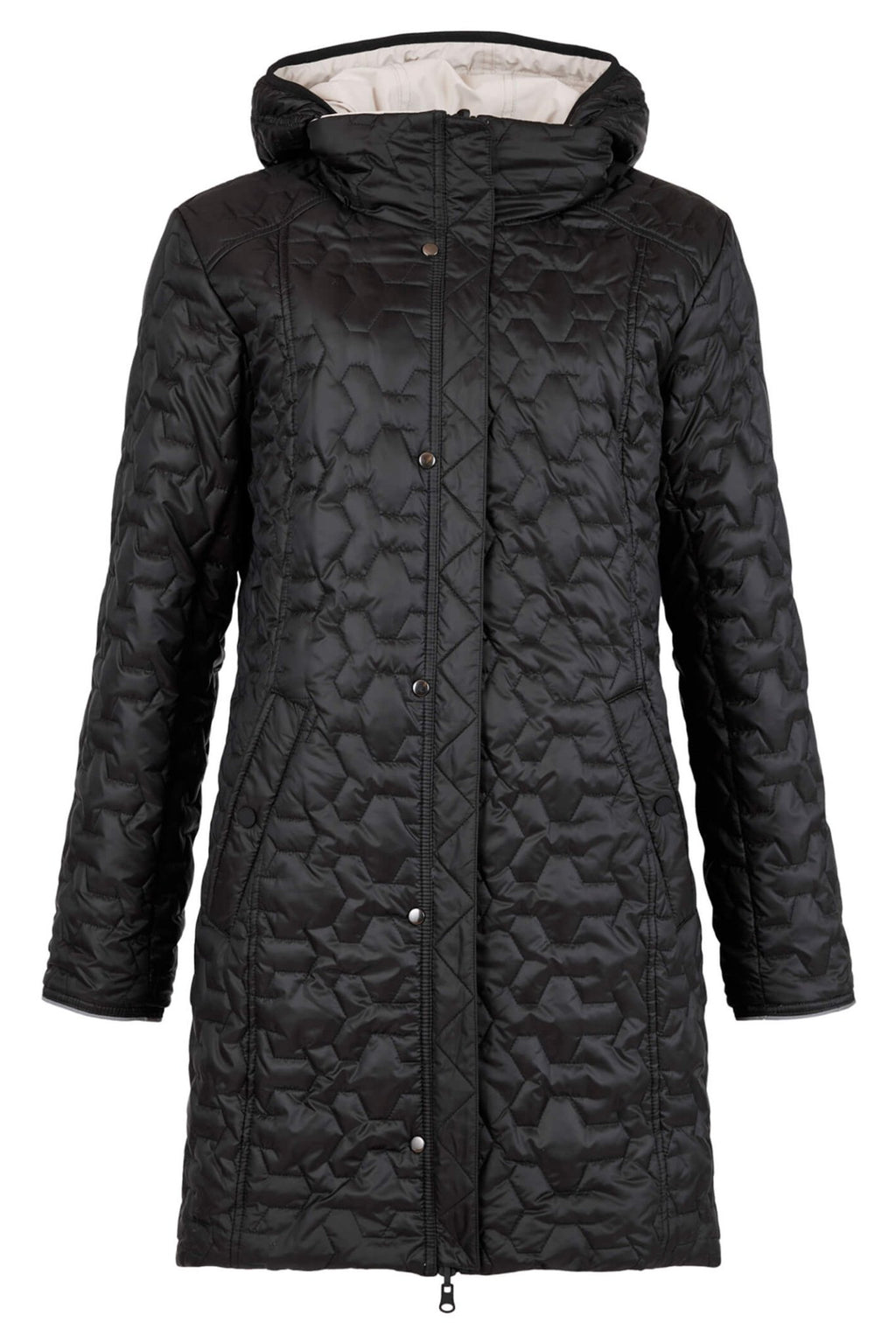 Frandsen 756-448-1190 Stone Black Reversible Quilted Rain Coat - Dotique
