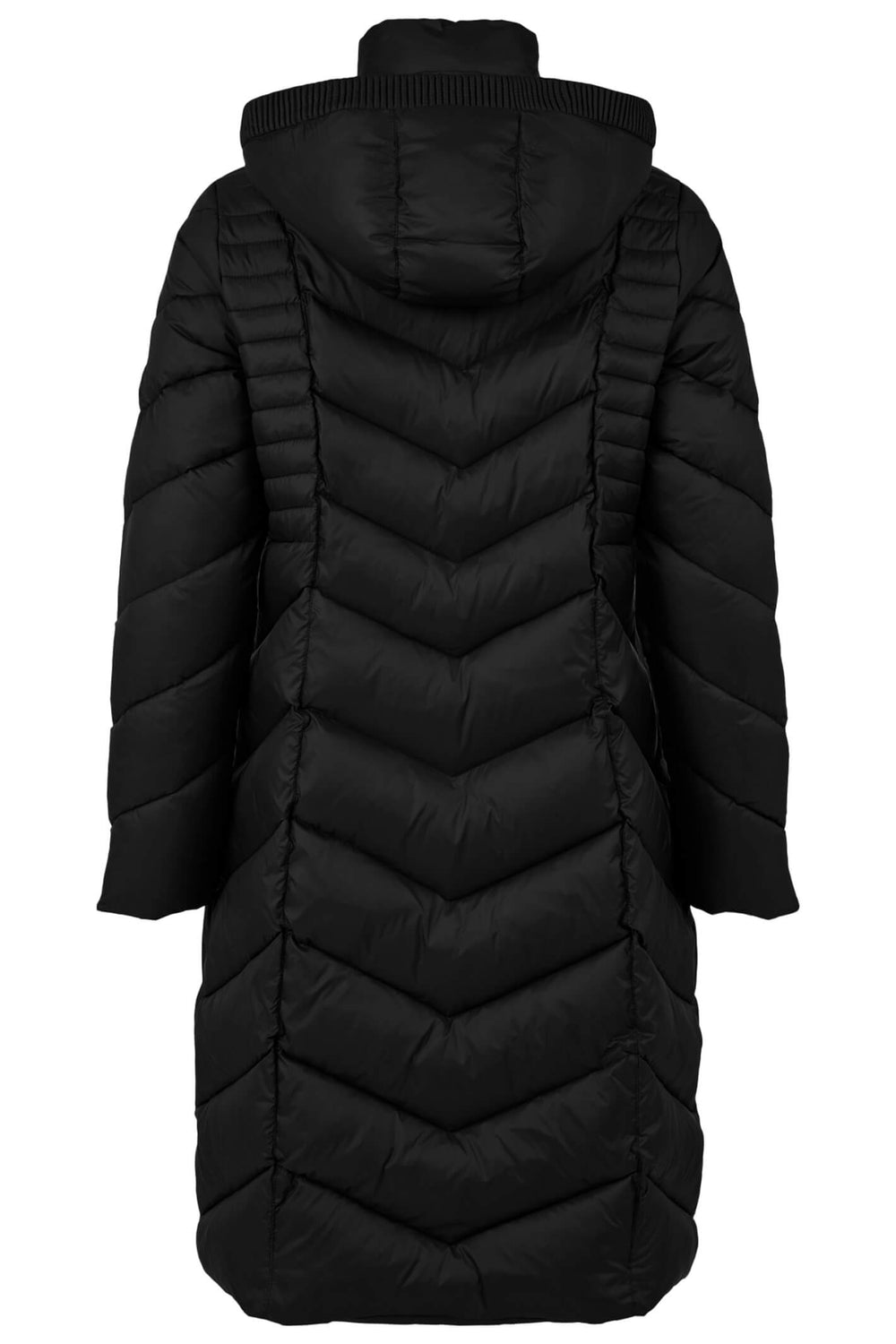 Frandsen 8223 Black Padded Coat With Hood - Dotique Chesterfield