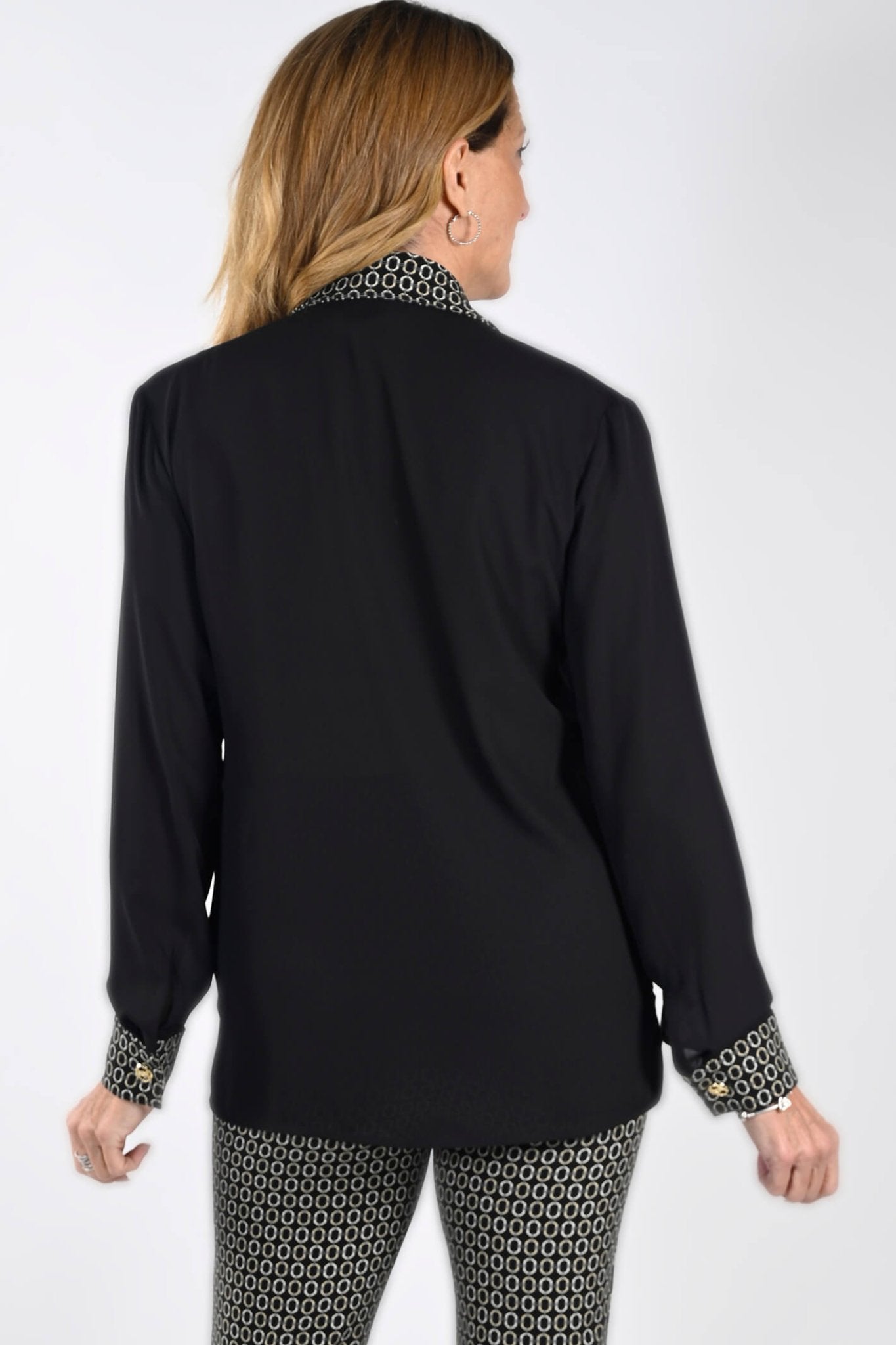 Frank Lyman 233152 Black Contrast Detail Shirt - Dotique