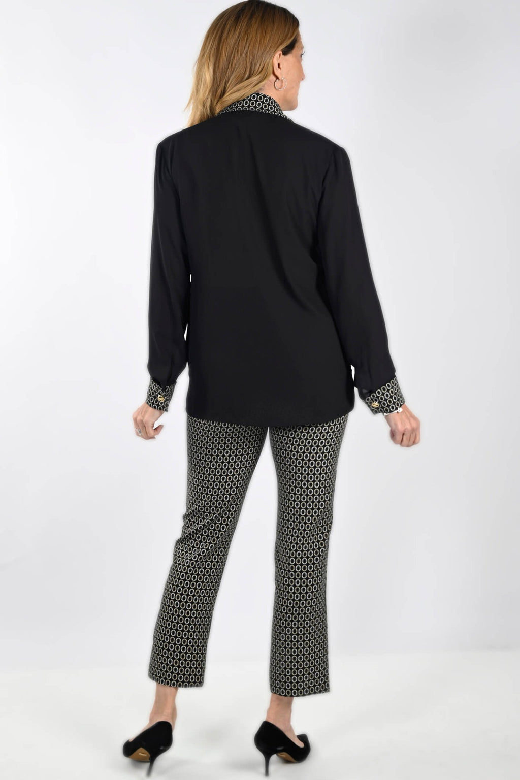 Frank Lyman 233152 Black Contrast Detail Shirt - Dotique