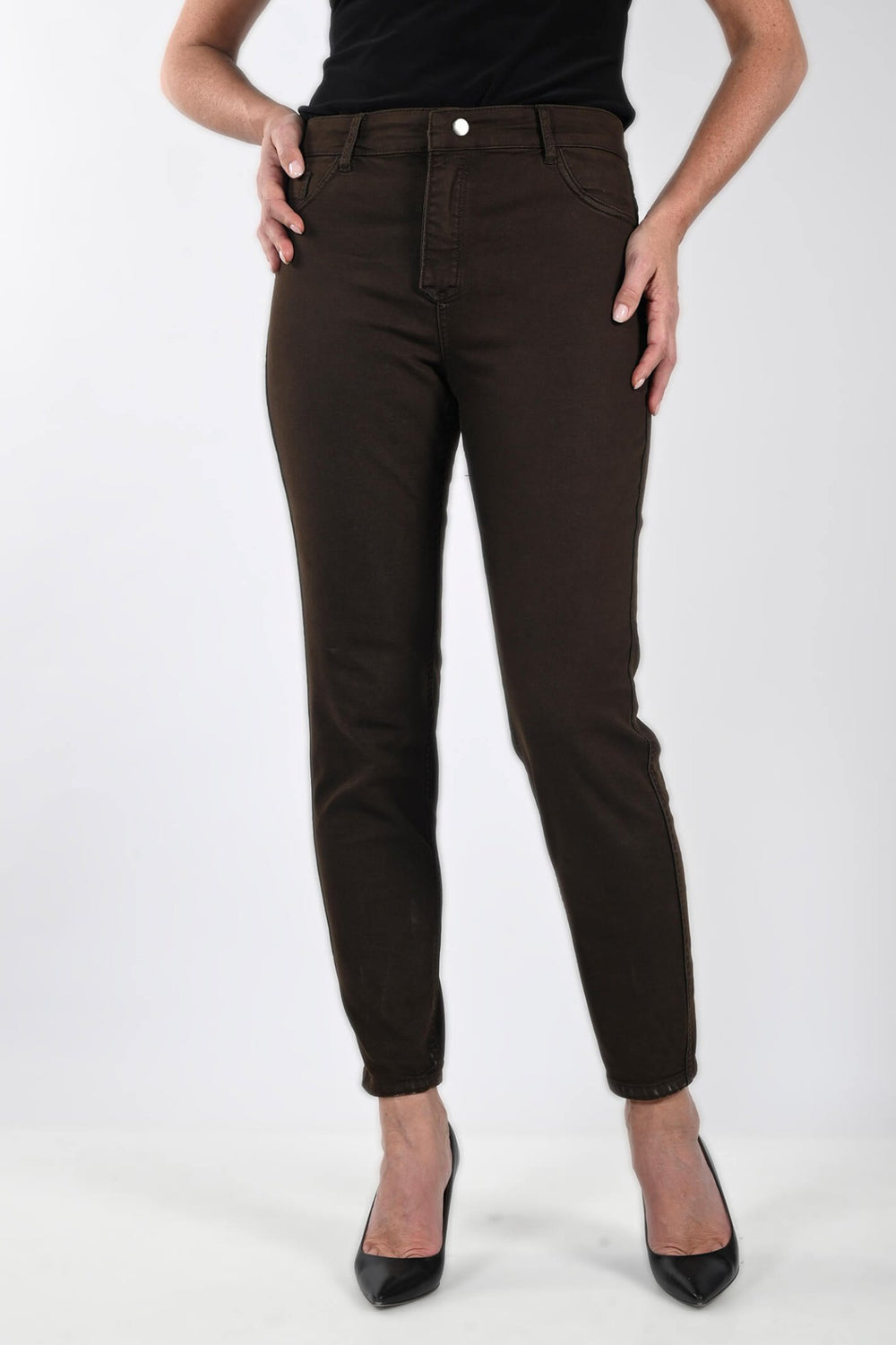 Frank Lyman 233887U Brown Print Reversible Jeans - Dotique