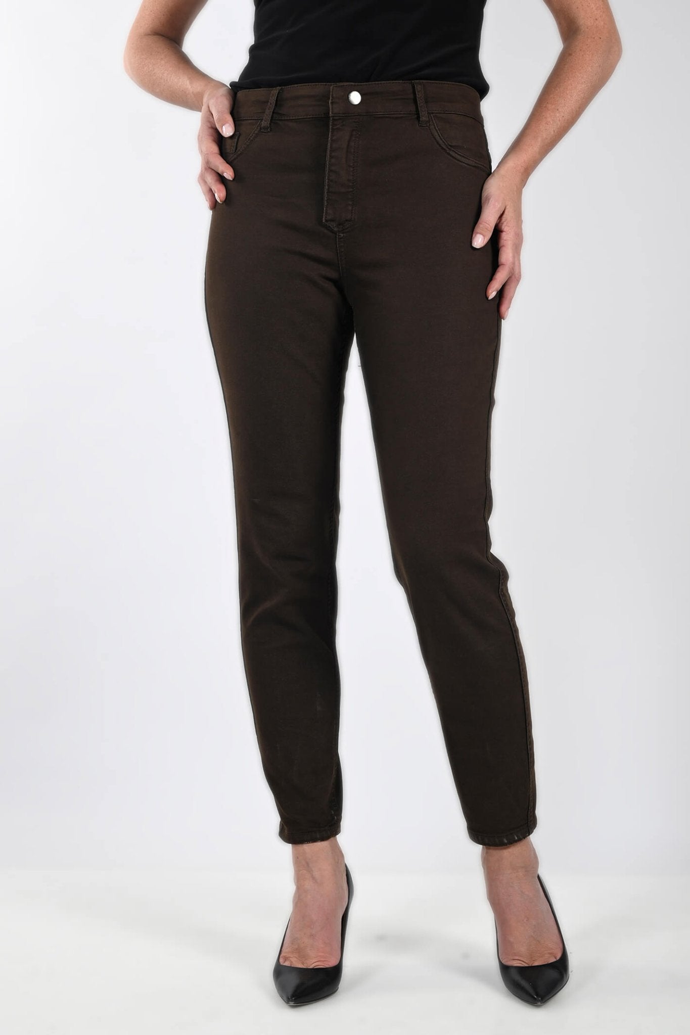 Frank Lyman 233887U Brown Print Reversible Jeans - Dotique