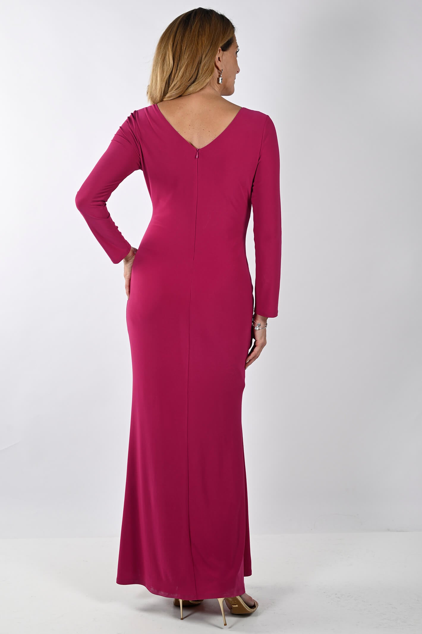 Long fuchsia outlet dress