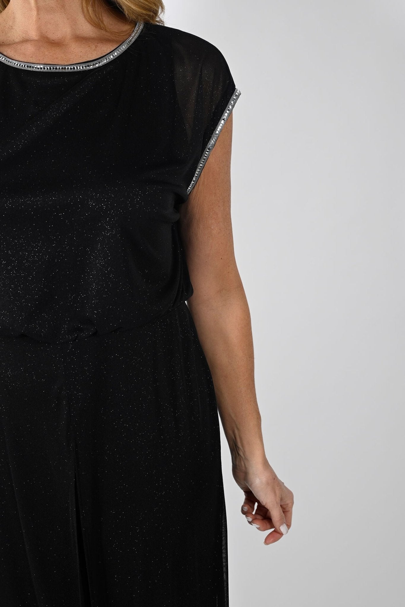 Frank Lyman 239109 Black Shimmer Evening Jumpsuit - Dotique