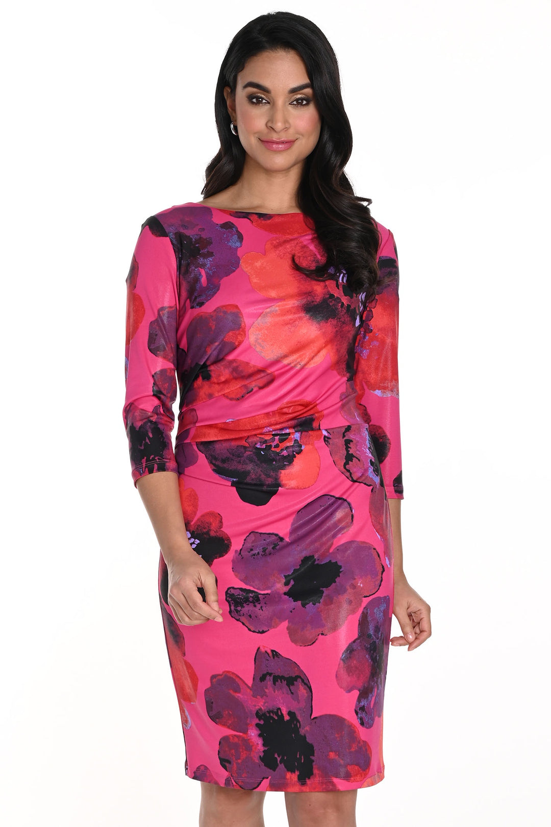 Frank Lyman 243289 Fuchsia Purple Print Dress - Dotique