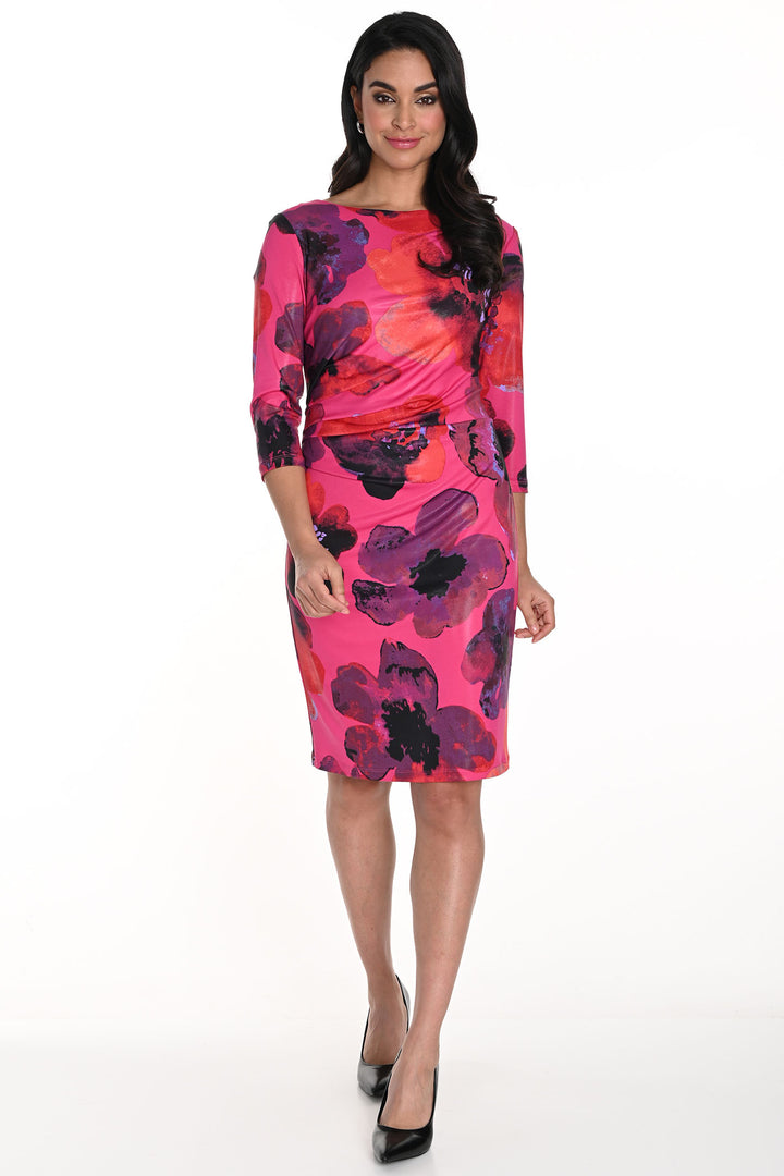 Frank Lyman 243289 Fuchsia Purple Print Dress - Dotique