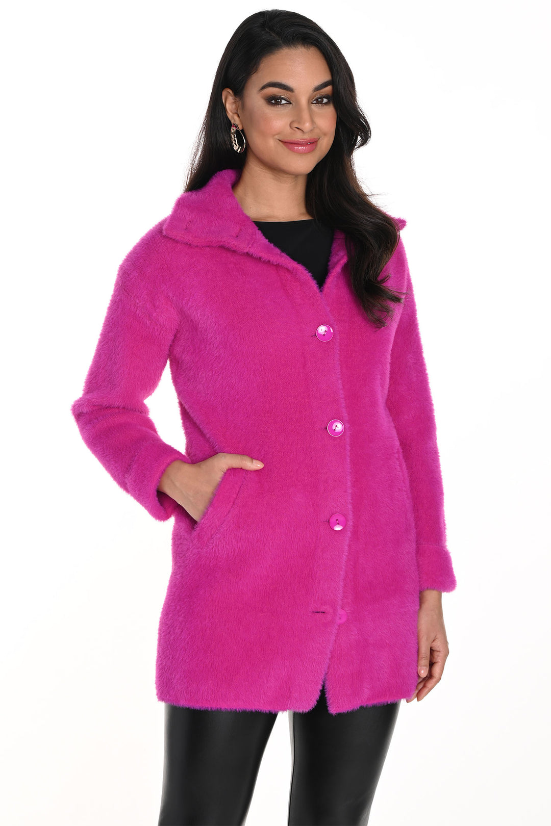 Frank Lyman 243507U Fuchsia Plush Jacket - Dotique