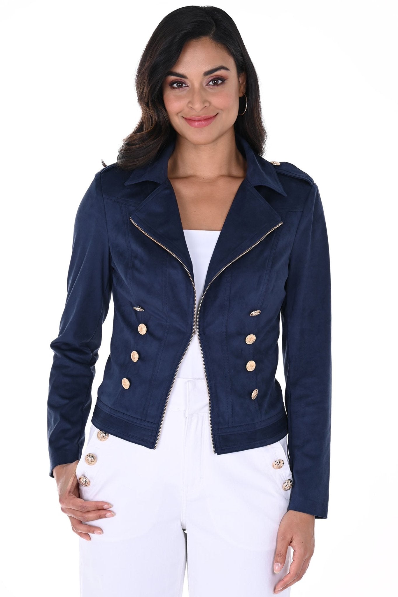 Frank Lyman 246206 Navy Military Style Jacket - Dotique