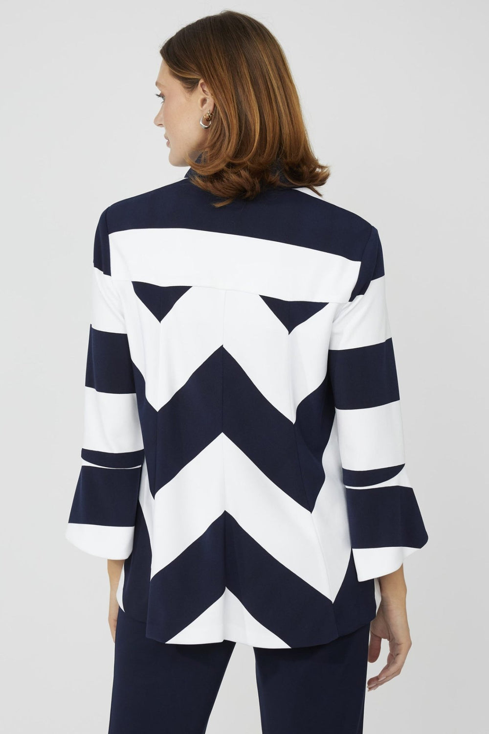 Frank Lyman 251191 Navy & White Stripe Collared Jacket - Dotique