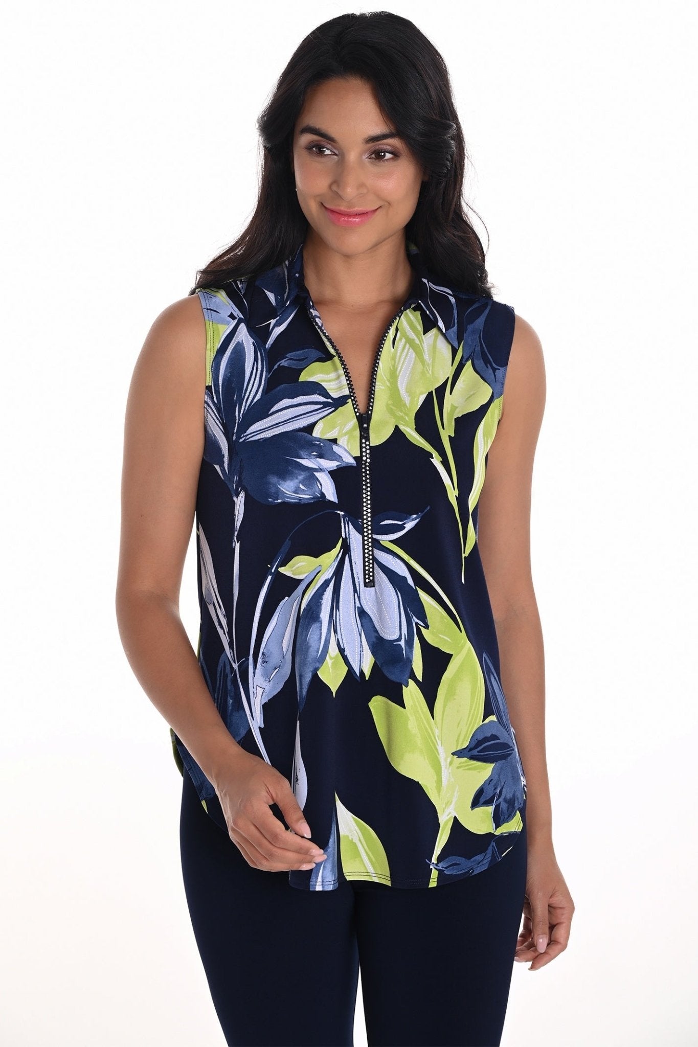 Frank Lyman 251214 Navy/ Lime Top - Dotique