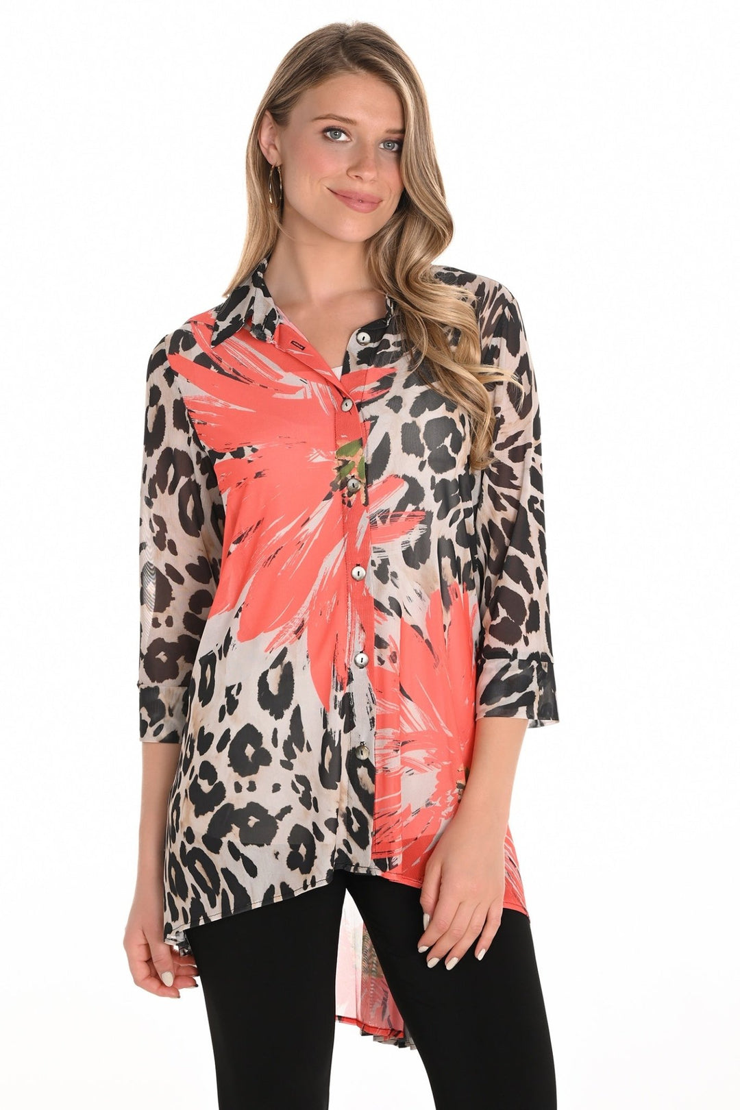 Frank Lyman 251401 Beige/Orange Shirt - Dotique