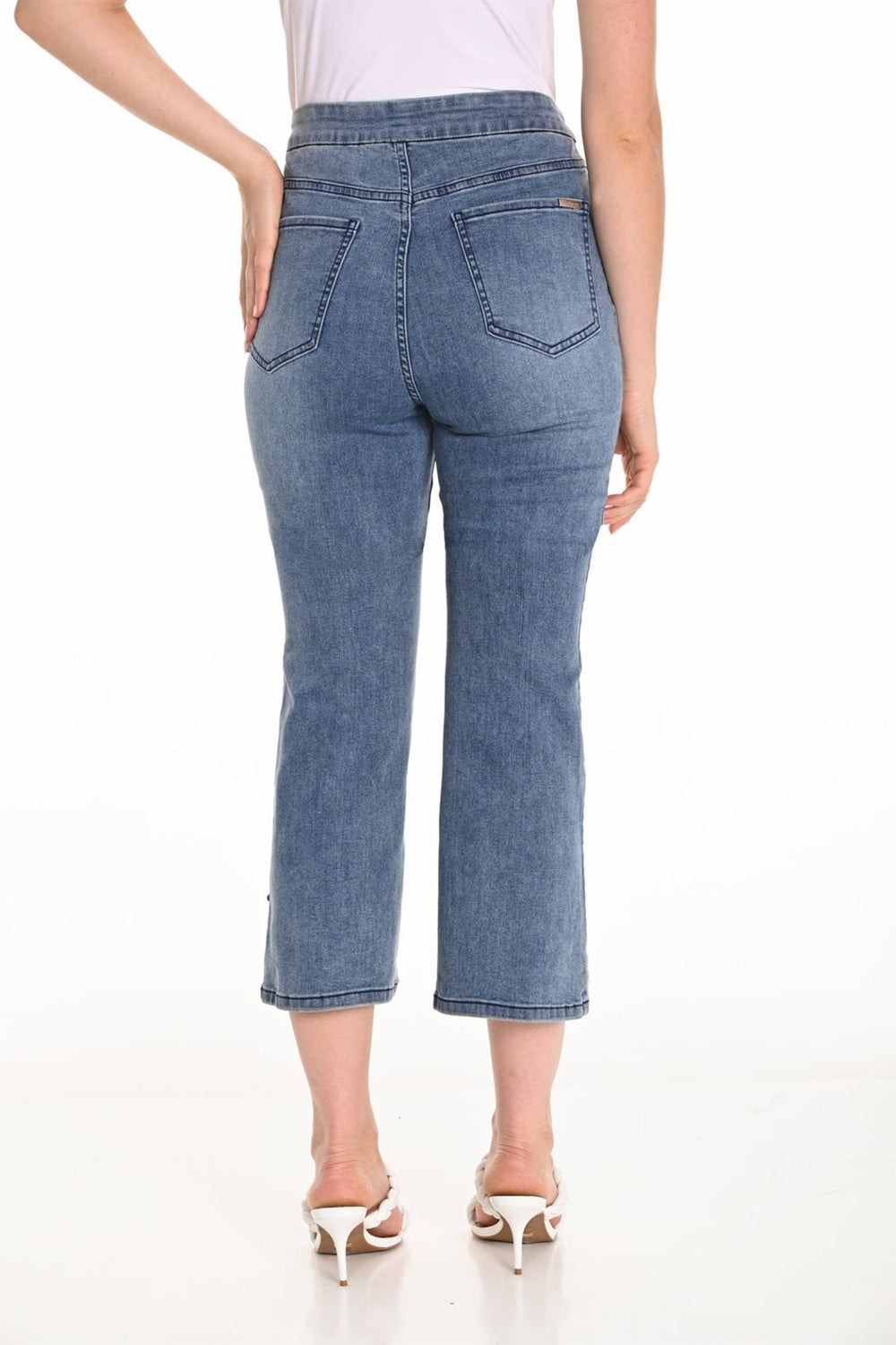 Frank Lyman 251587 Denim Embroidered Flower Jeans - Dotique